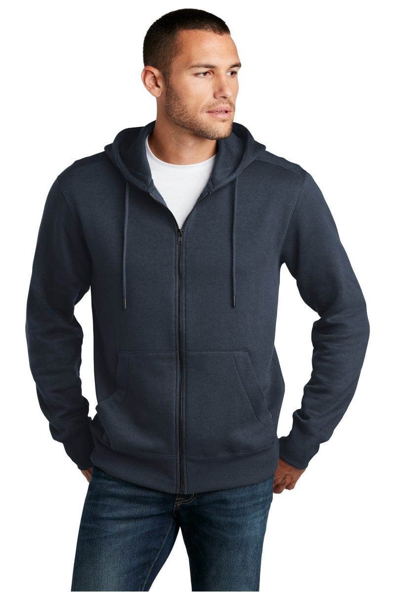District DT1103 Perfect Weight Fleece Full-Zip Hoodie in 