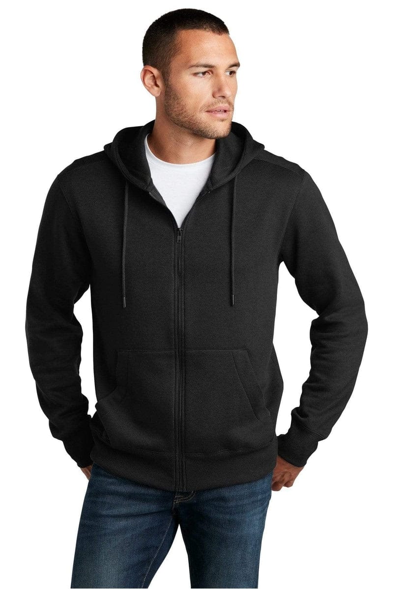 District DT1103 Perfect Weight Fleece Full-Zip Hoodie in 