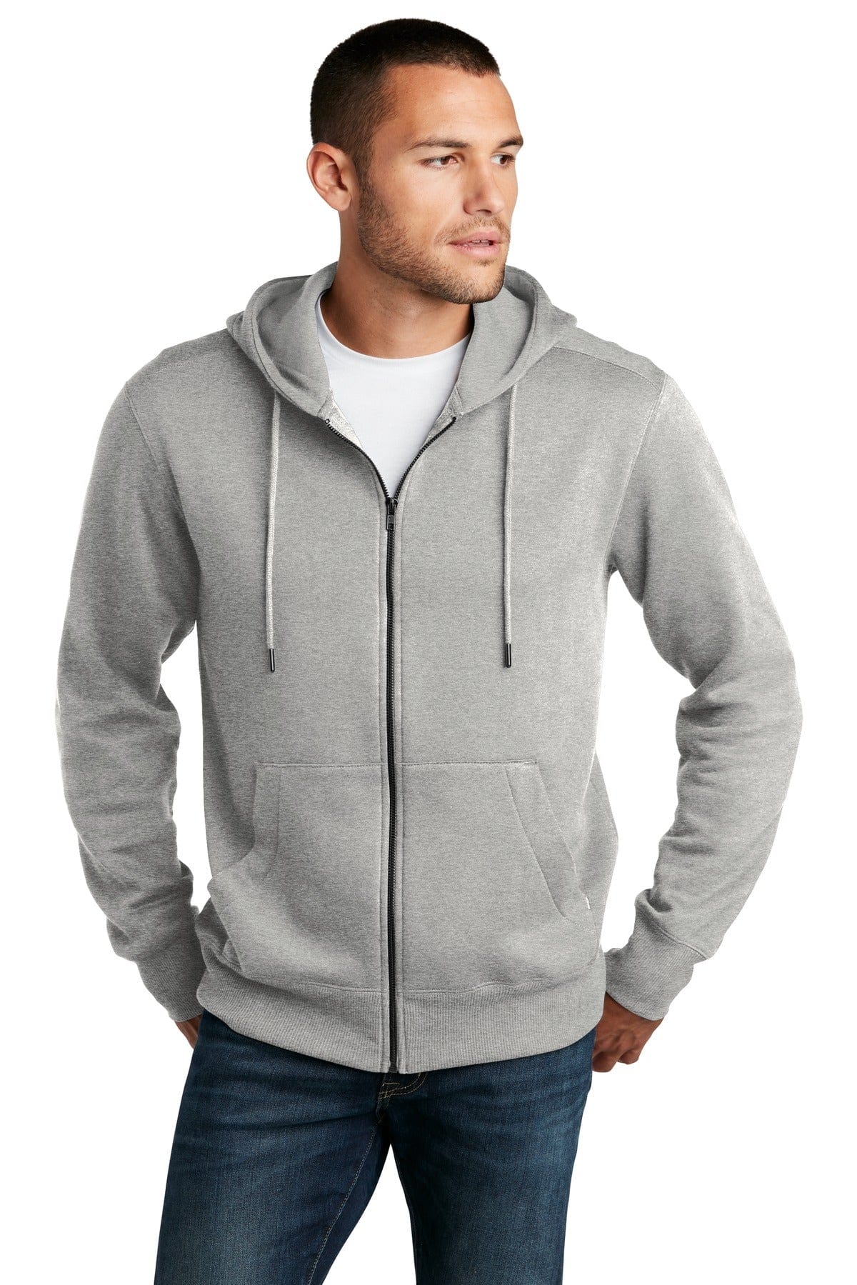 District DT1103 Perfect Weight Fleece Full-Zip Hoodie in 