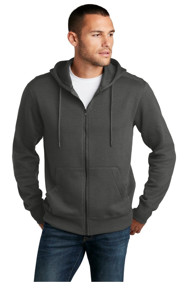 District DT1103 Perfect Weight Fleece Full-Zip Hoodie in 