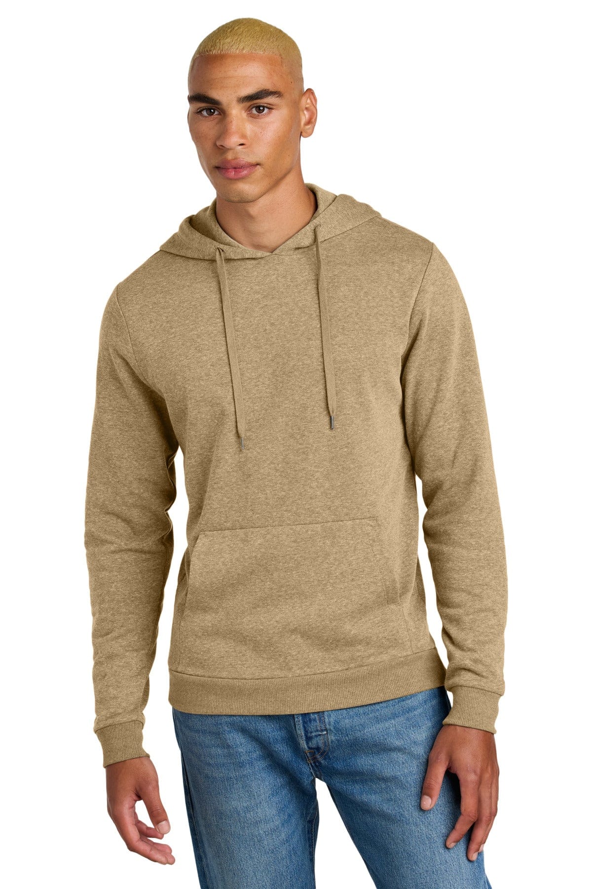 District DT1300 Perfect Tri Fleece Pullover Hoodie in Desert Tan Heather