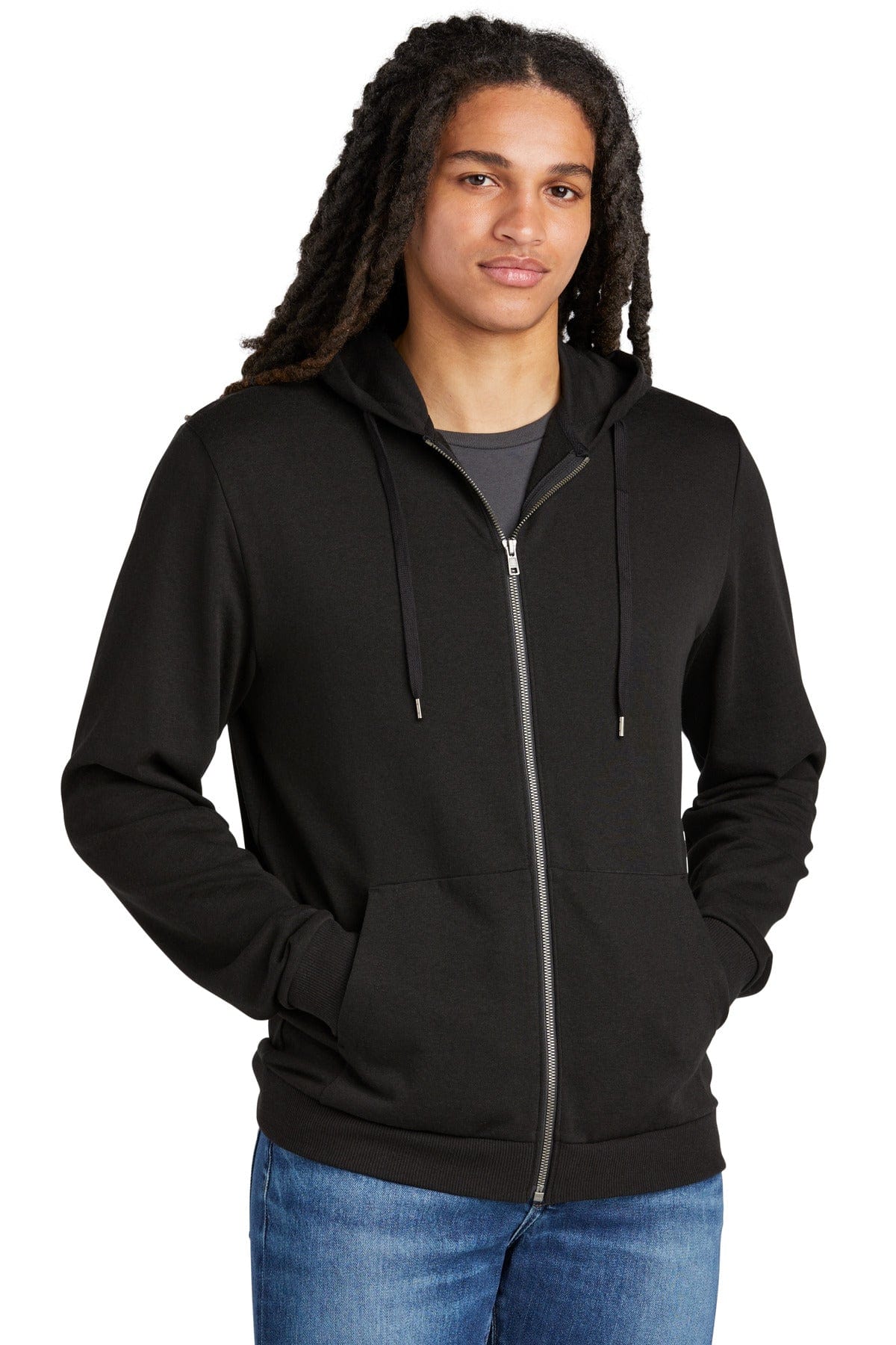District DT1302 Perfect Tri Fleece Full-Zip Hoodie in 
