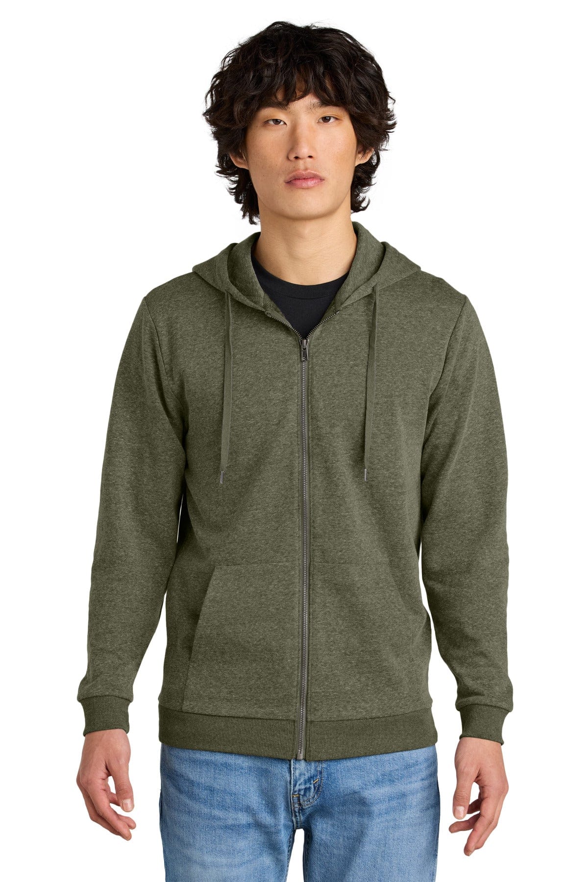 District DT1302 Perfect Tri Fleece Full-Zip Hoodie in 