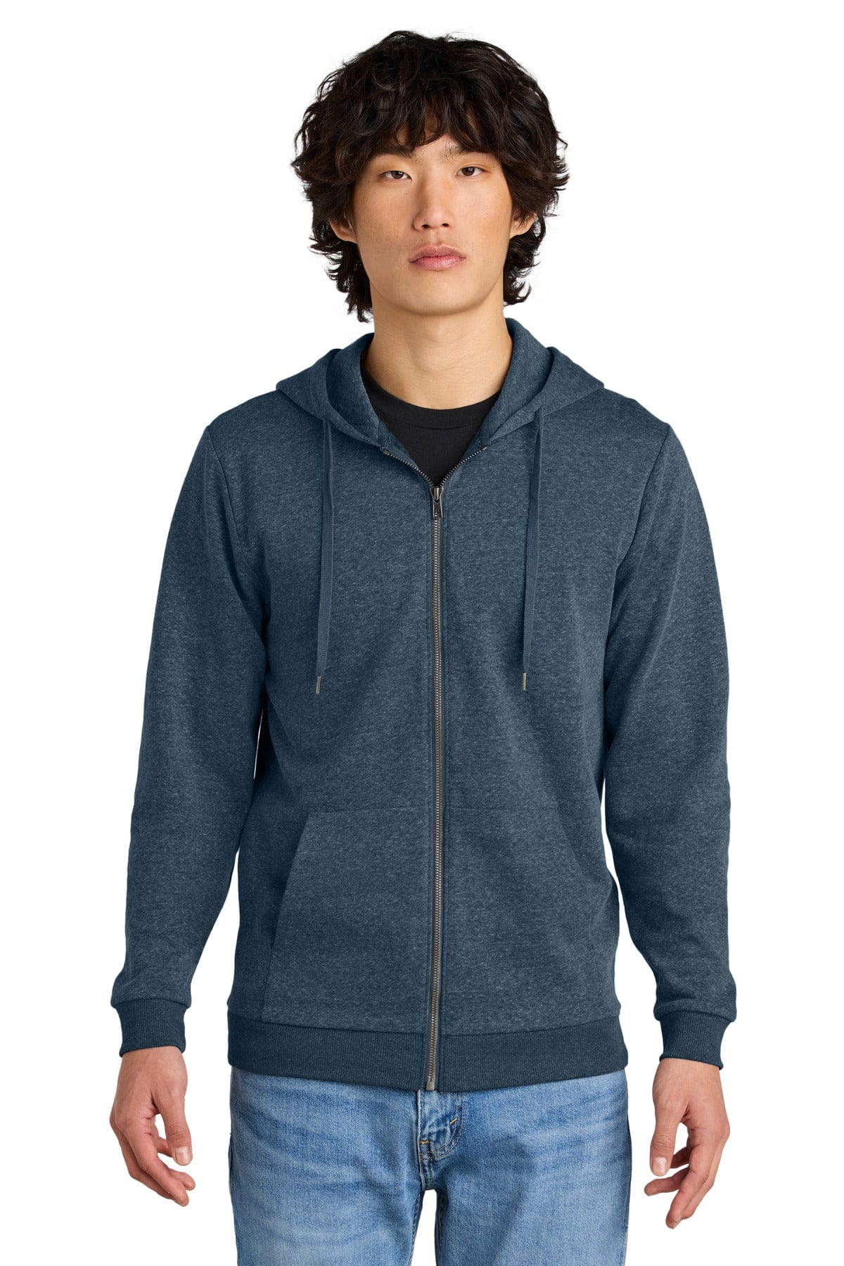 District DT1302 Perfect Tri Fleece Full-Zip Hoodie in 