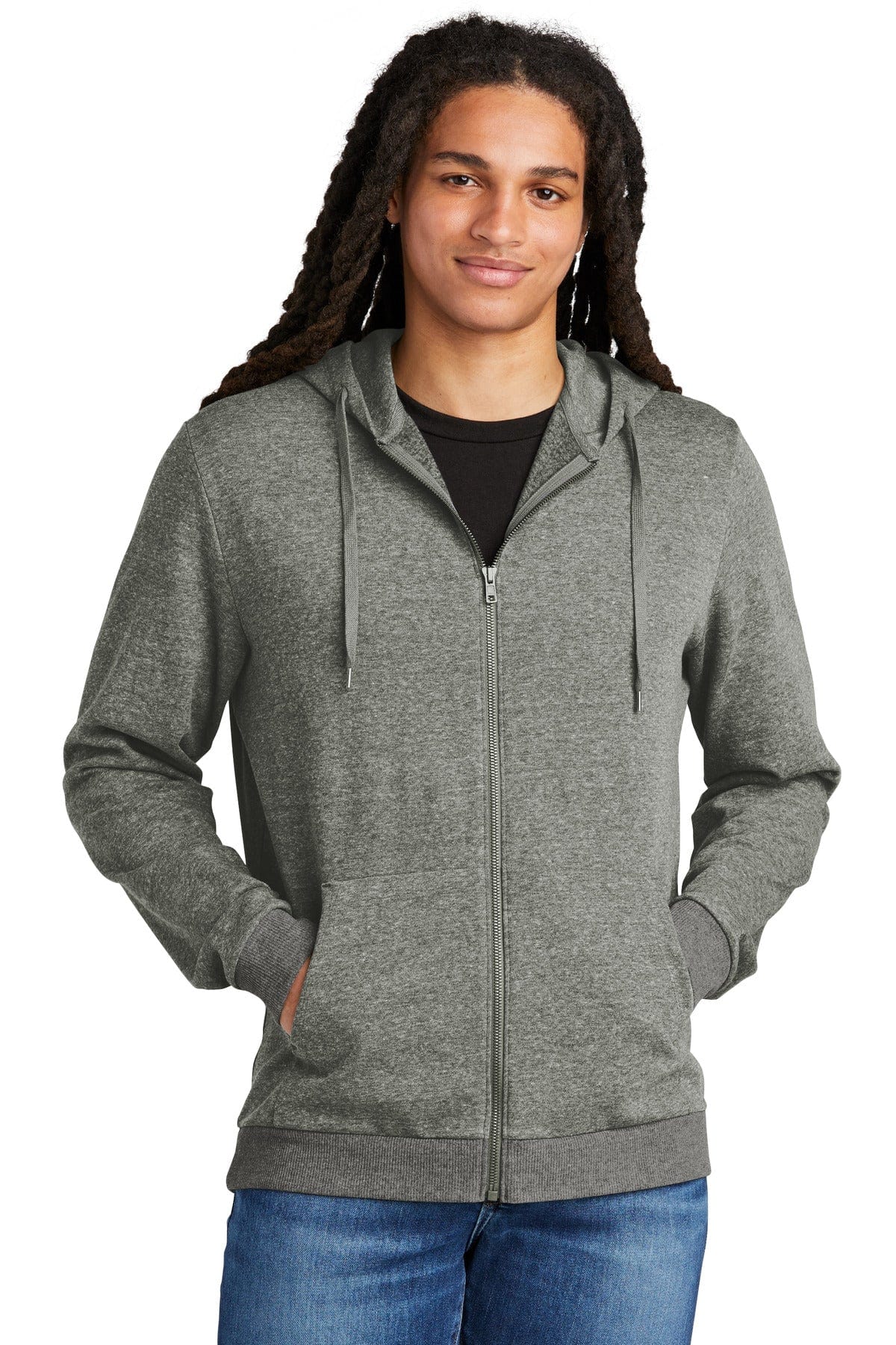 District DT1302 Perfect Tri Fleece Full-Zip Hoodie in 