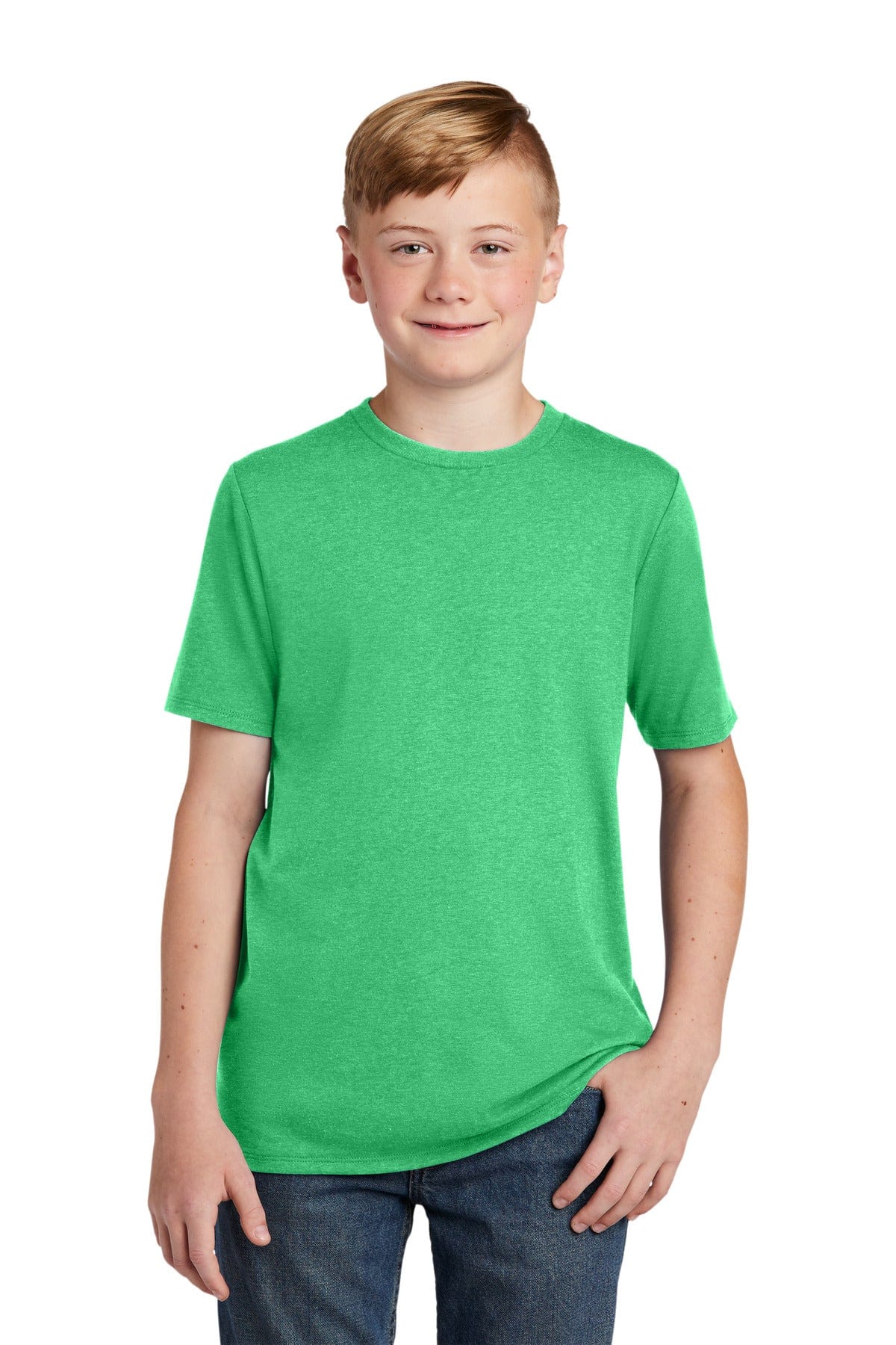 District DT130Y Youth Perfect Tri Tee in Green Frost