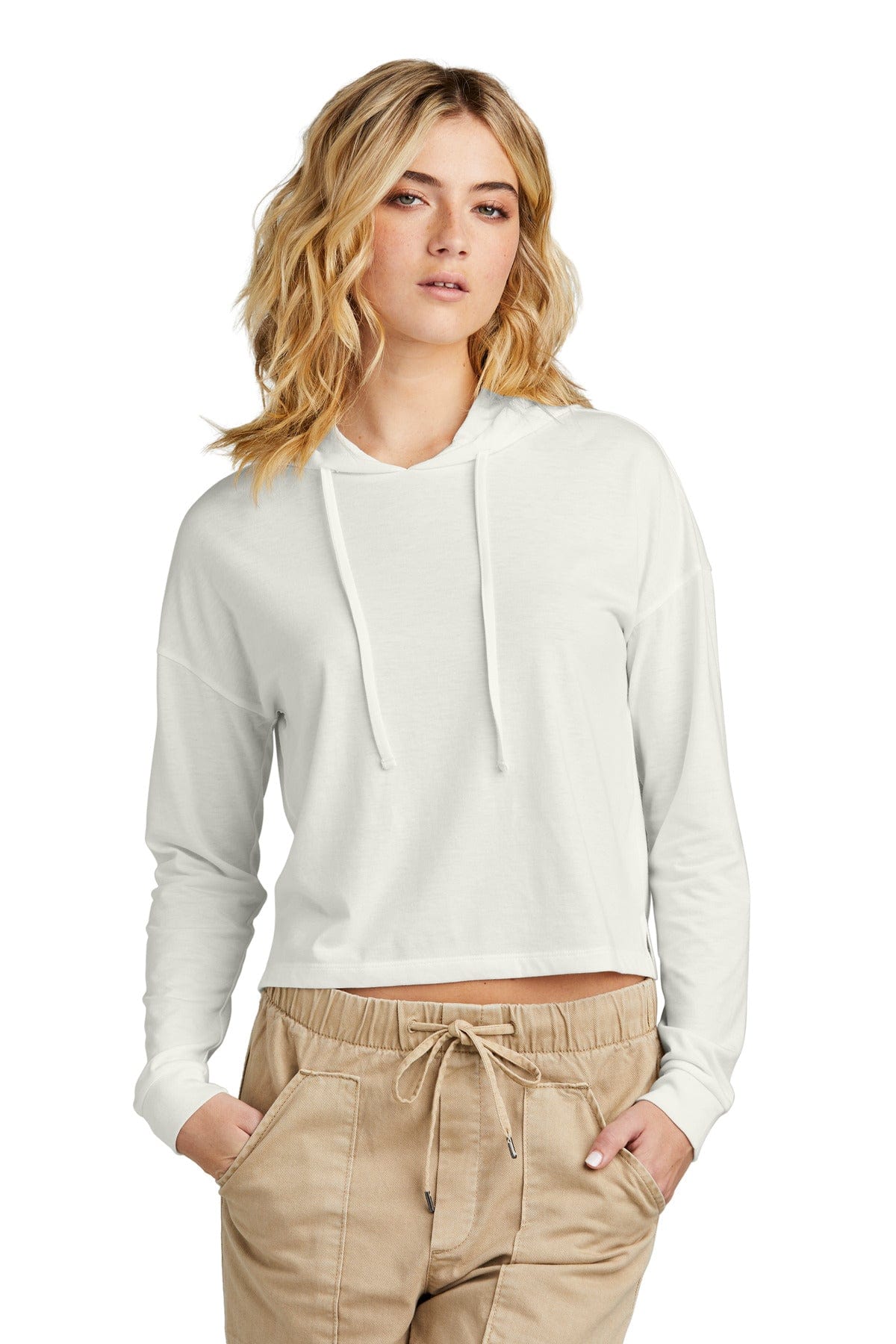 District DT1390L Women's Perfect Tri Midi Long Sleeve Hoodie in 