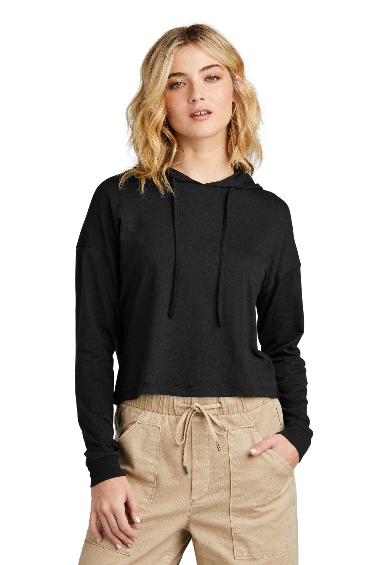 District DT1390L Women's Perfect Tri Midi Long Sleeve Hoodie in 
