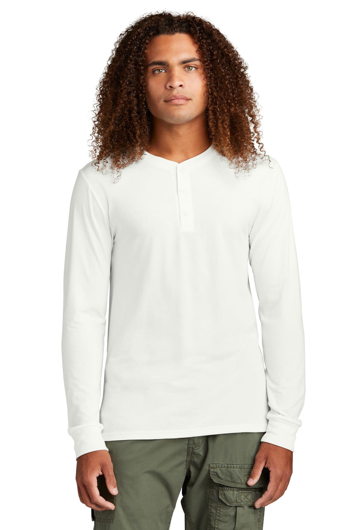 District DT145 Perfect Tri Long Sleeve Henley in 