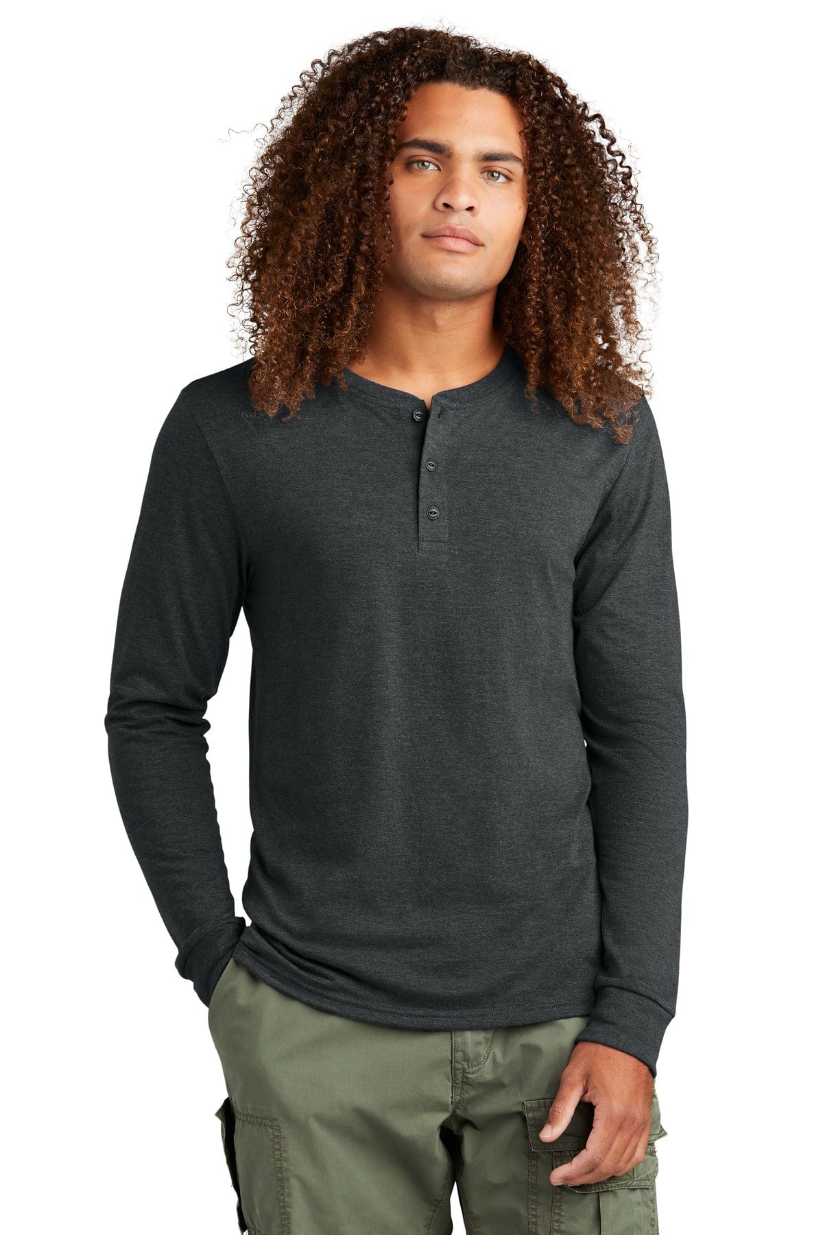 District DT145 Perfect Tri Long Sleeve Henley in 