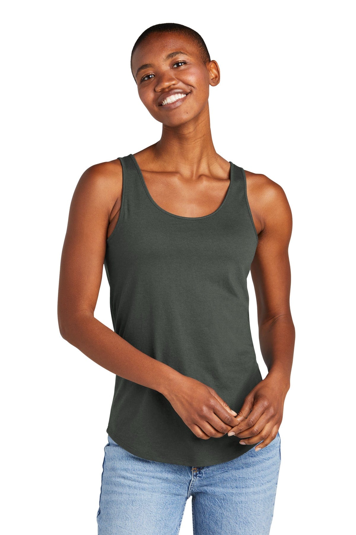 District DT151 Women's Perfect Tri Relaxed Tank in Deepest Grey