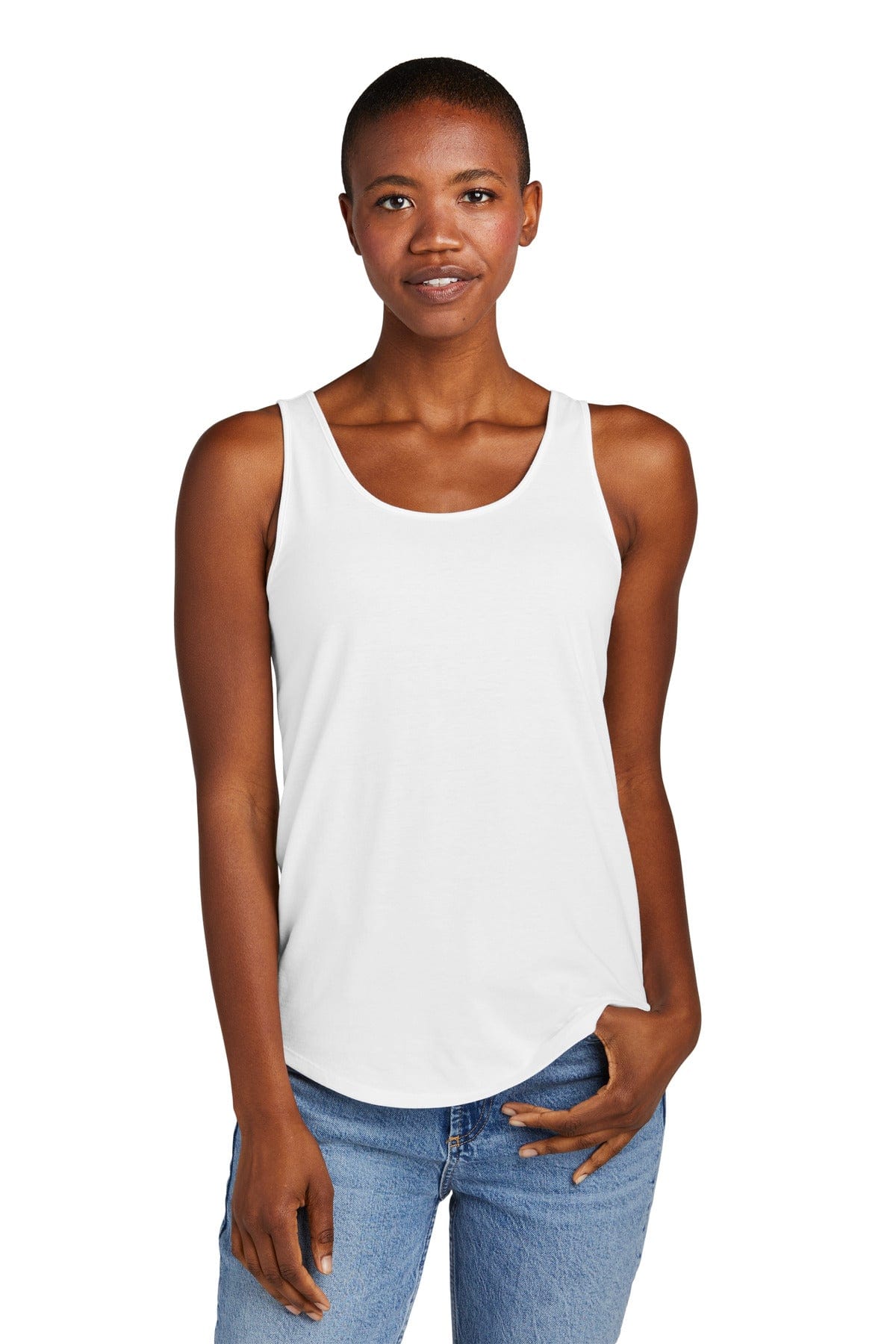District DT151 Women's Perfect Tri Relaxed Tank in White