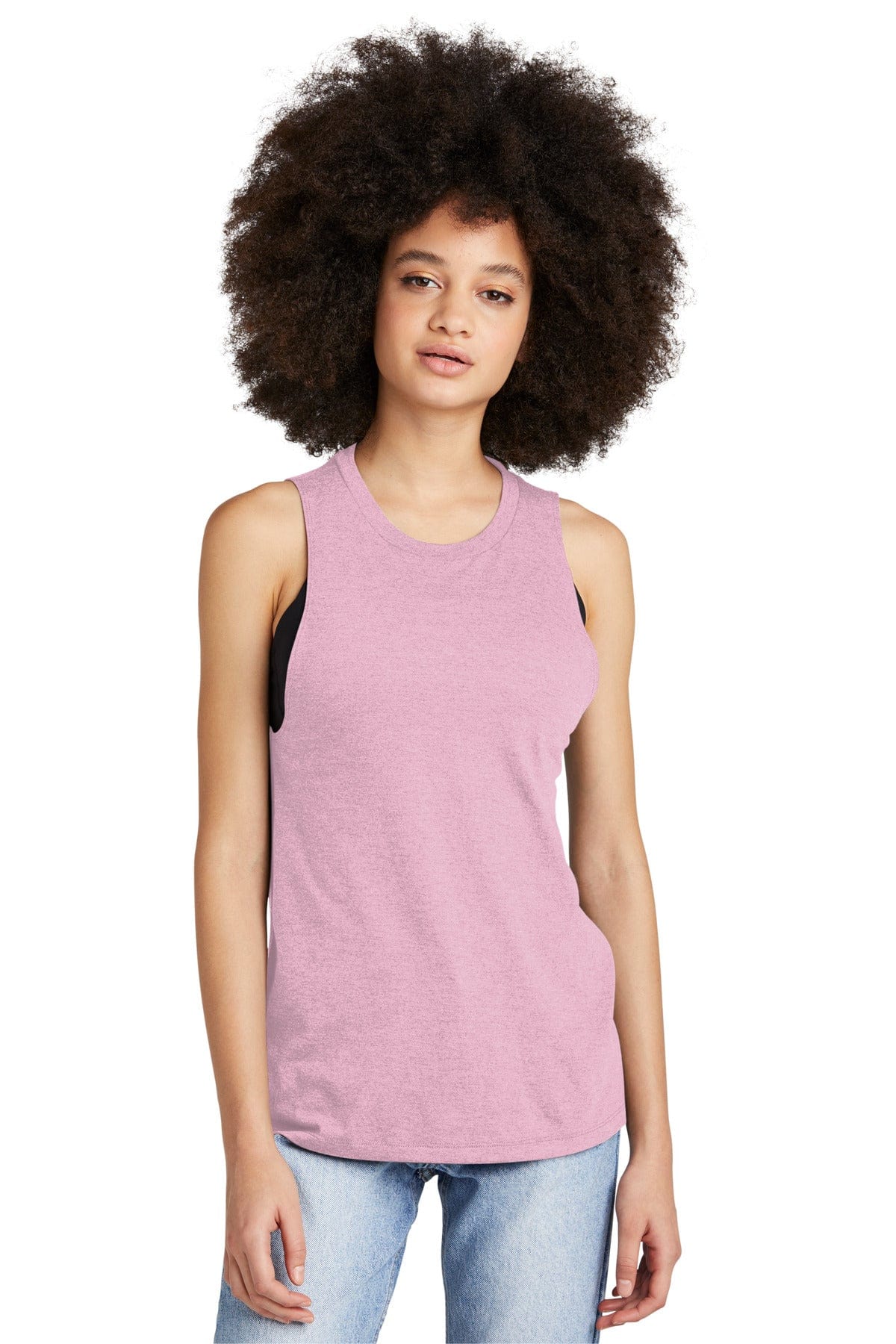 District DT153 Women's Perfect Tri Muscle Tank in Wisteria Heather