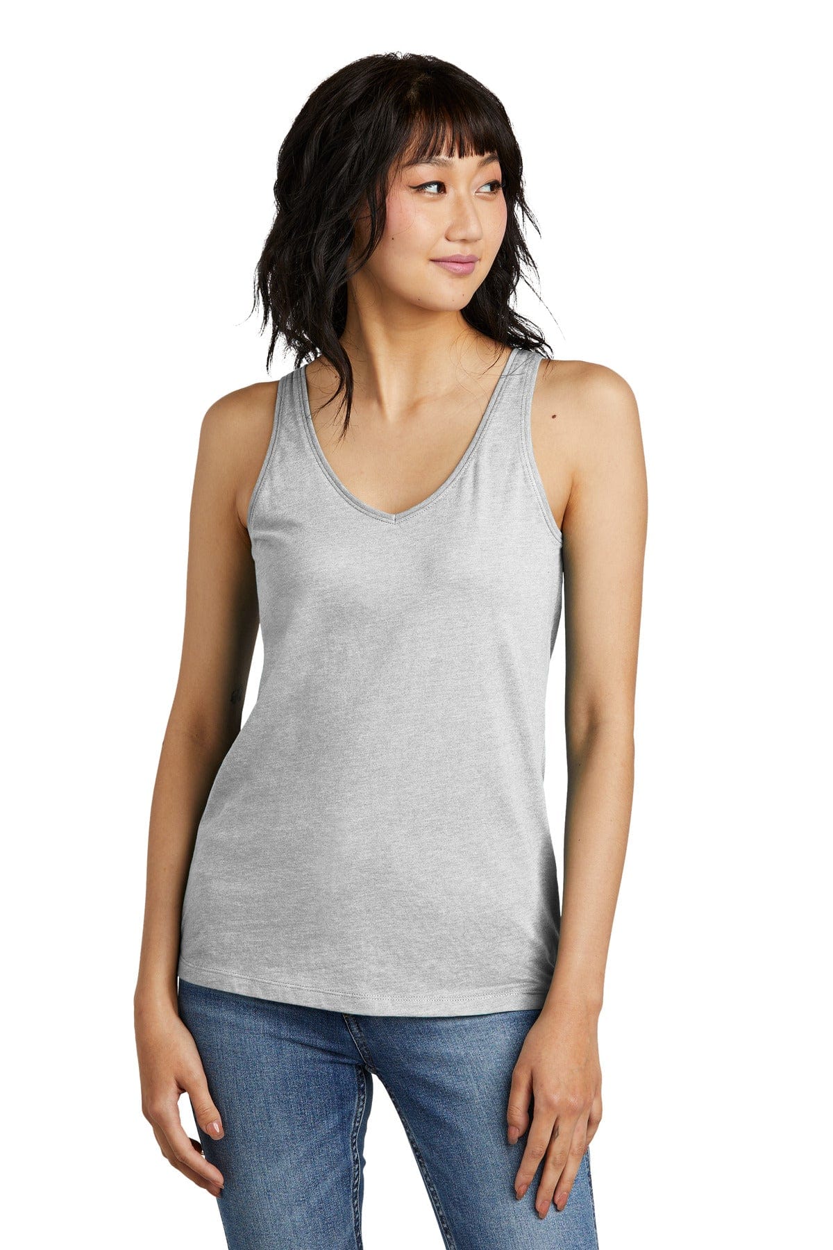 District DT154 Women's Perfect Blend CVC V-Neck Tank in 