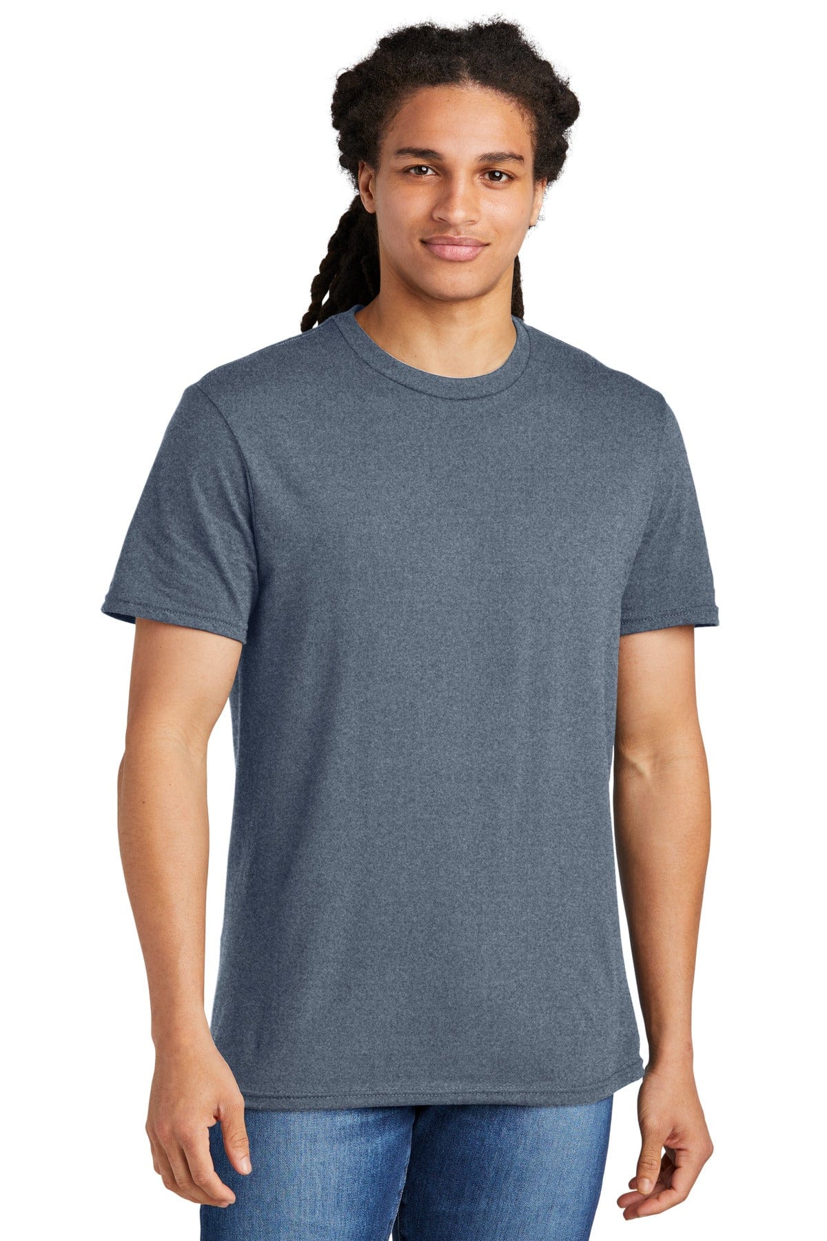 District DT5000 100% Cotton Tee in Heathered Navy