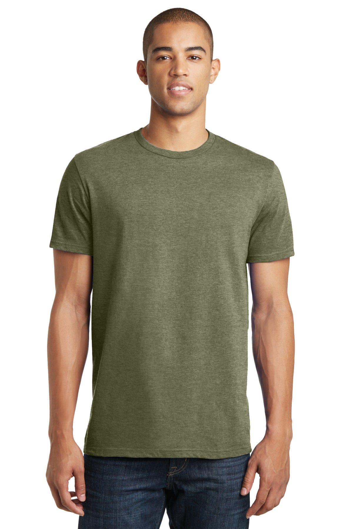 District DT5000 100% Cotton Tee in Military Green Frost