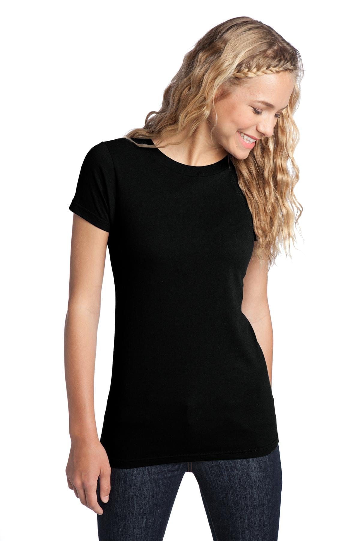 District DT5001 Women's Fitted The Concert Tee in Black