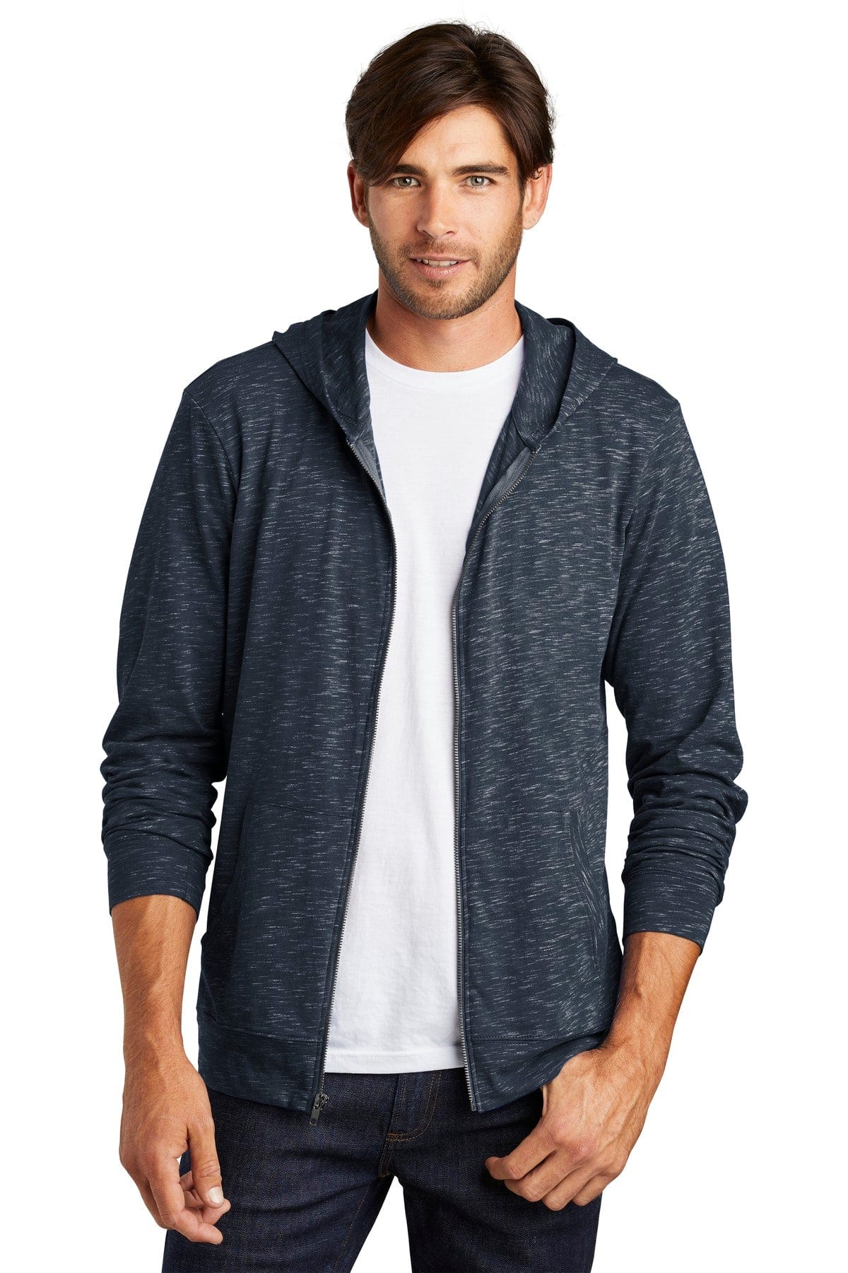 District DT565 Medal Full-Zip Hoodie in 