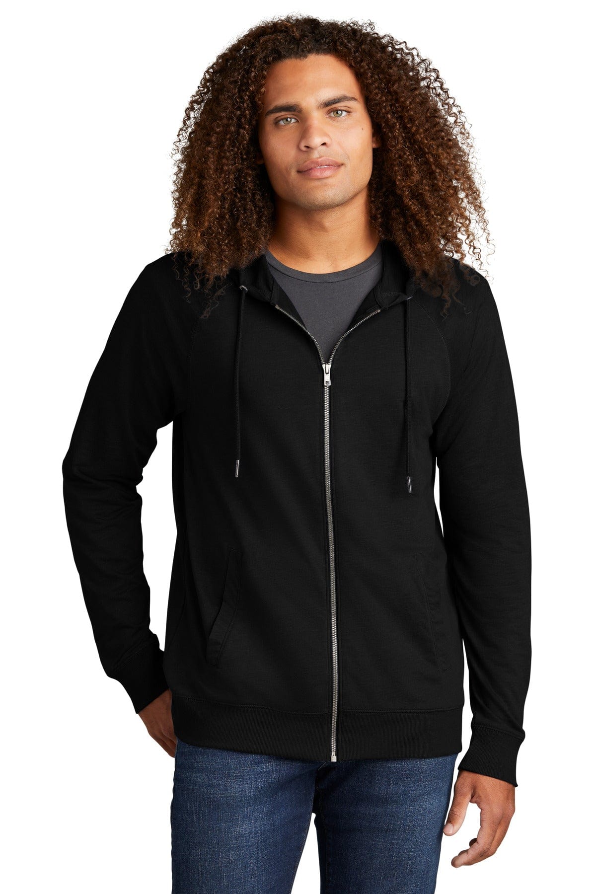 District DT573 Featherweight French Terry Full-Zip Hoodie in 