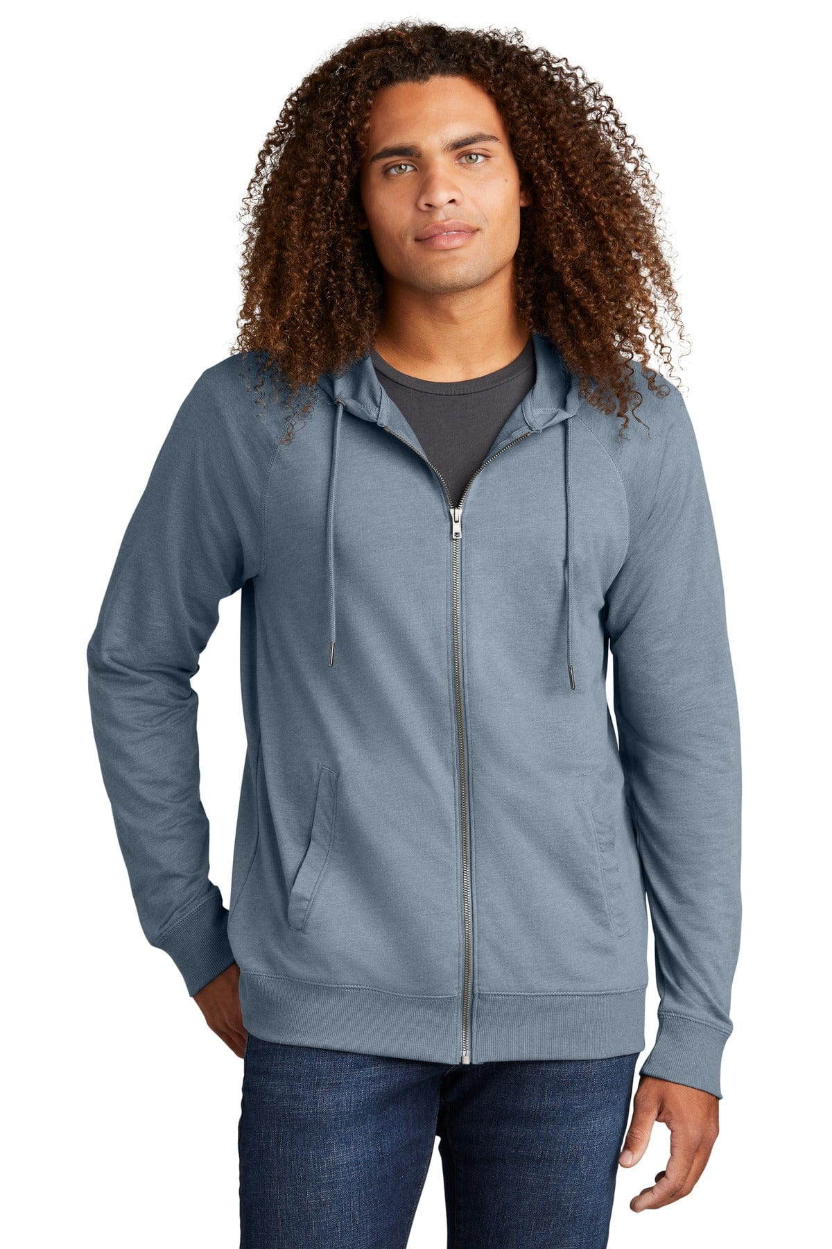 District DT573 Featherweight French Terry Full-Zip Hoodie in 