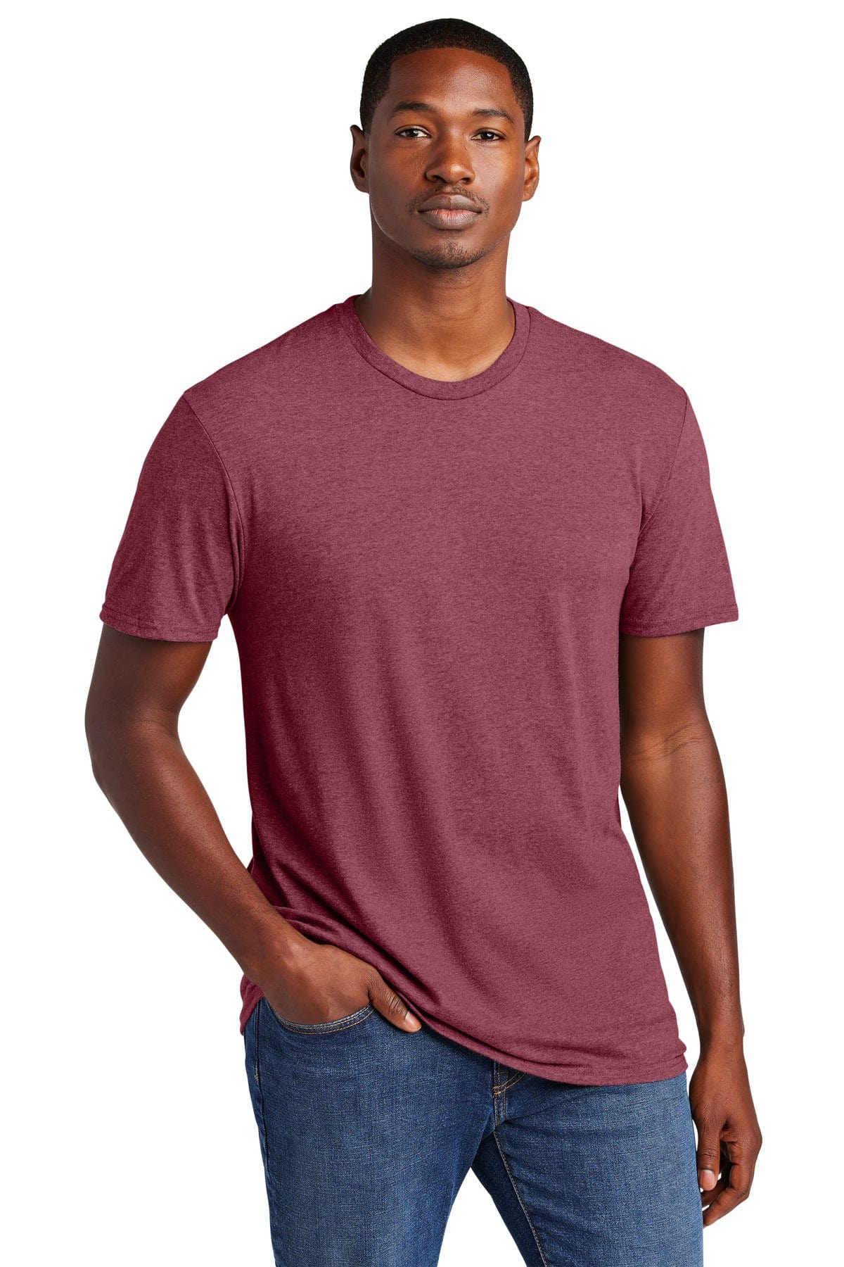 District DT6000 Very Important Tee in Heathered Cardinal