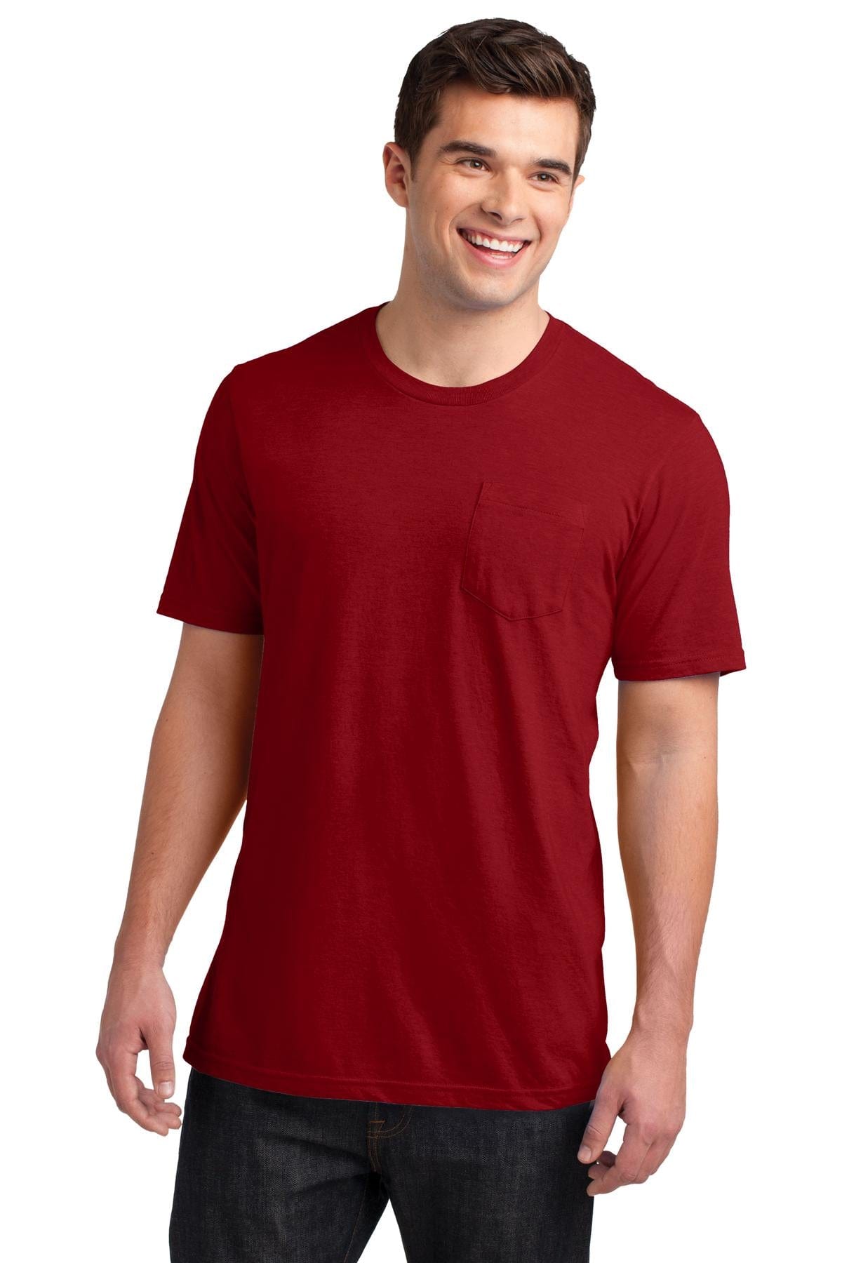 District DT6000P Very Important Tee with Pocket in Classic Red