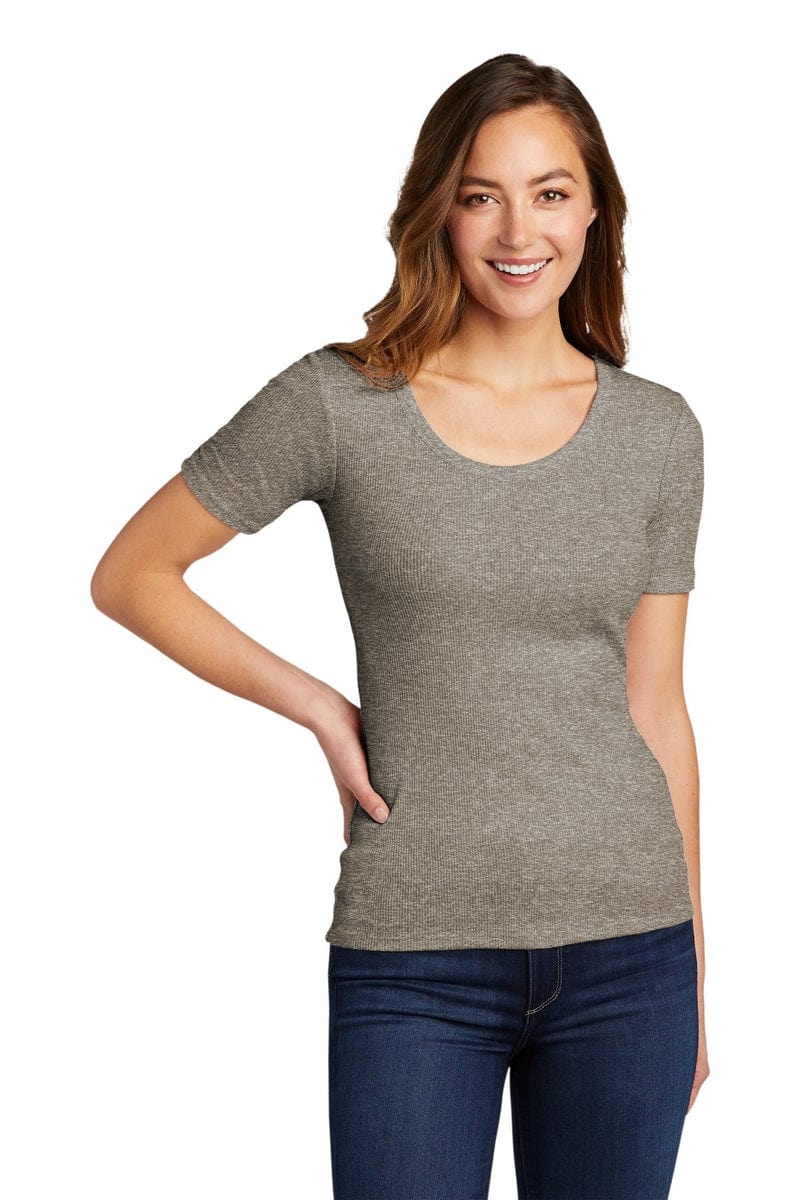 District DT6020 Women's V.I.T. Rib Scoop Neck Tee in 