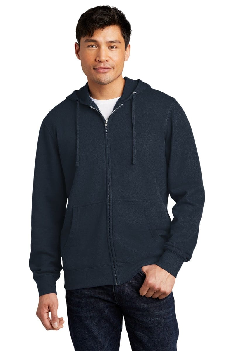 District DT6102 V.I.T. Fleece Full-Zip Hoodie in 