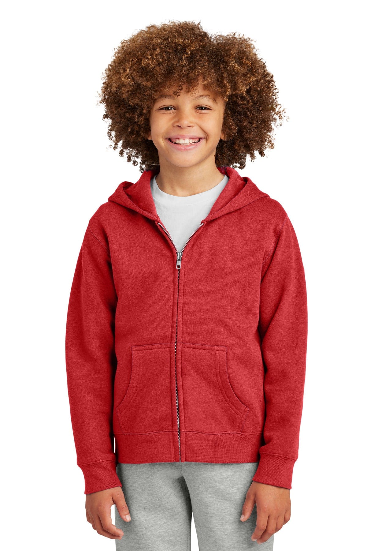 District DT6102Y Youth V.I.T. Fleece Full-Zip Hoodie in 
