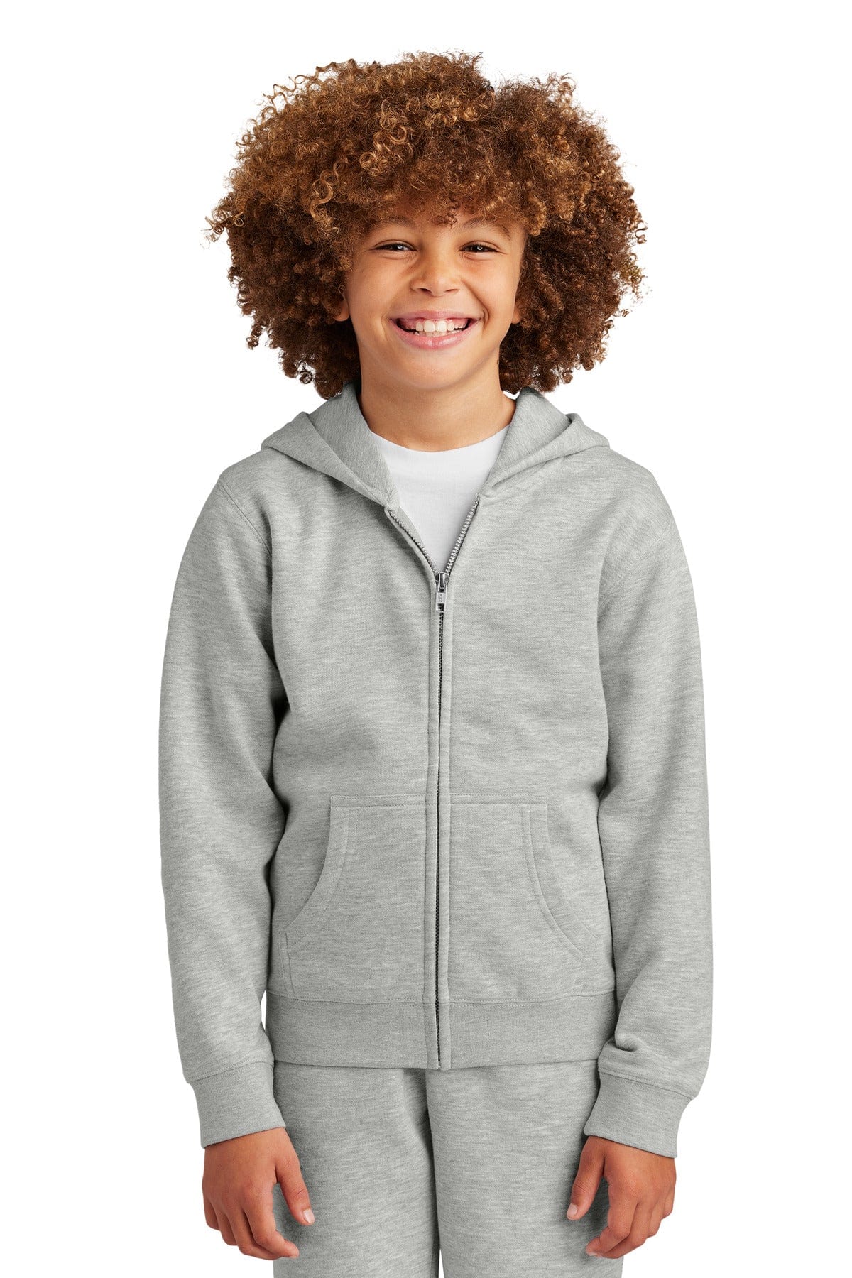 District DT6102Y Youth V.I.T. Fleece Full-Zip Hoodie in 