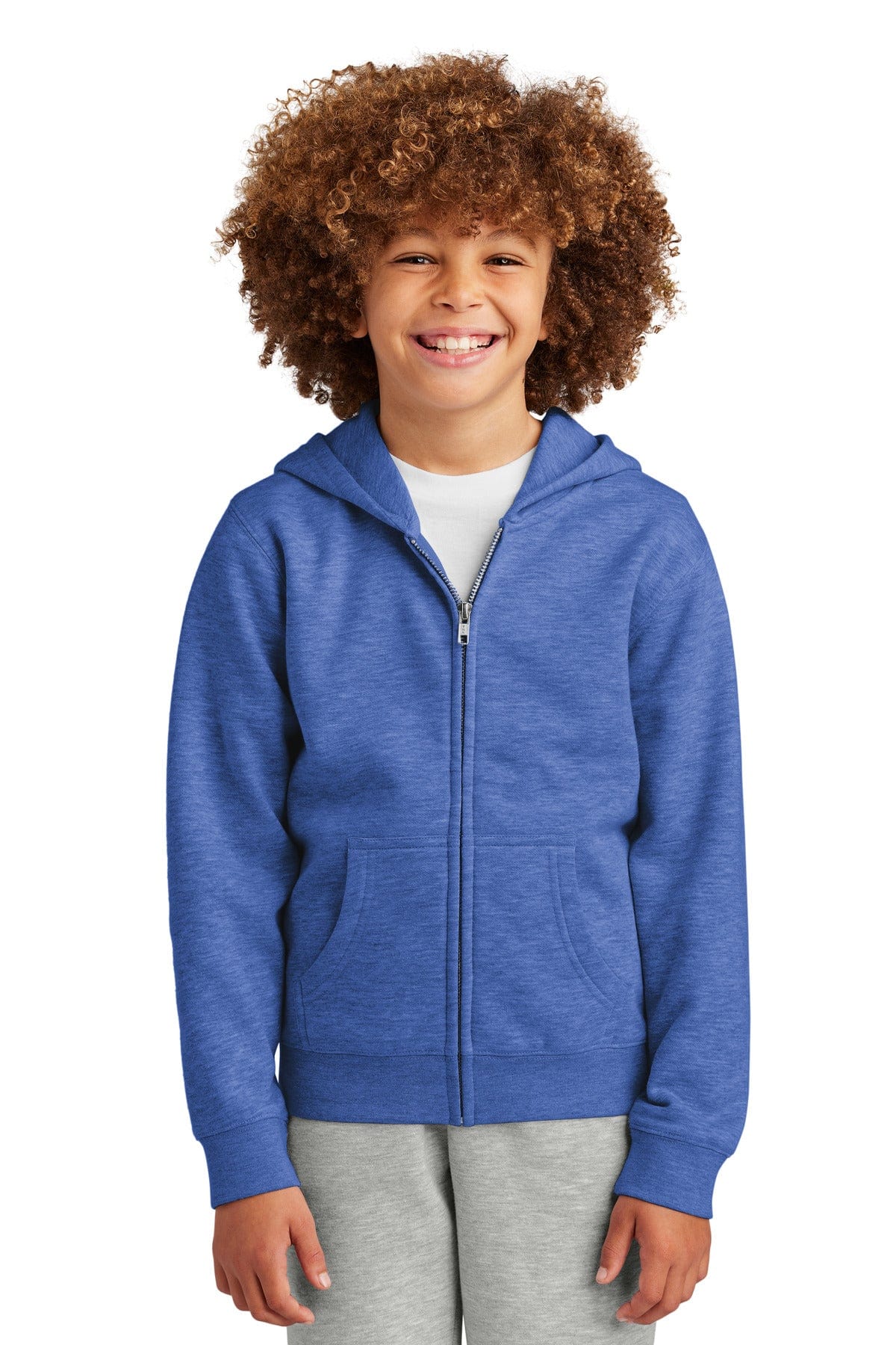 District DT6102Y Youth V.I.T. Fleece Full-Zip Hoodie in 