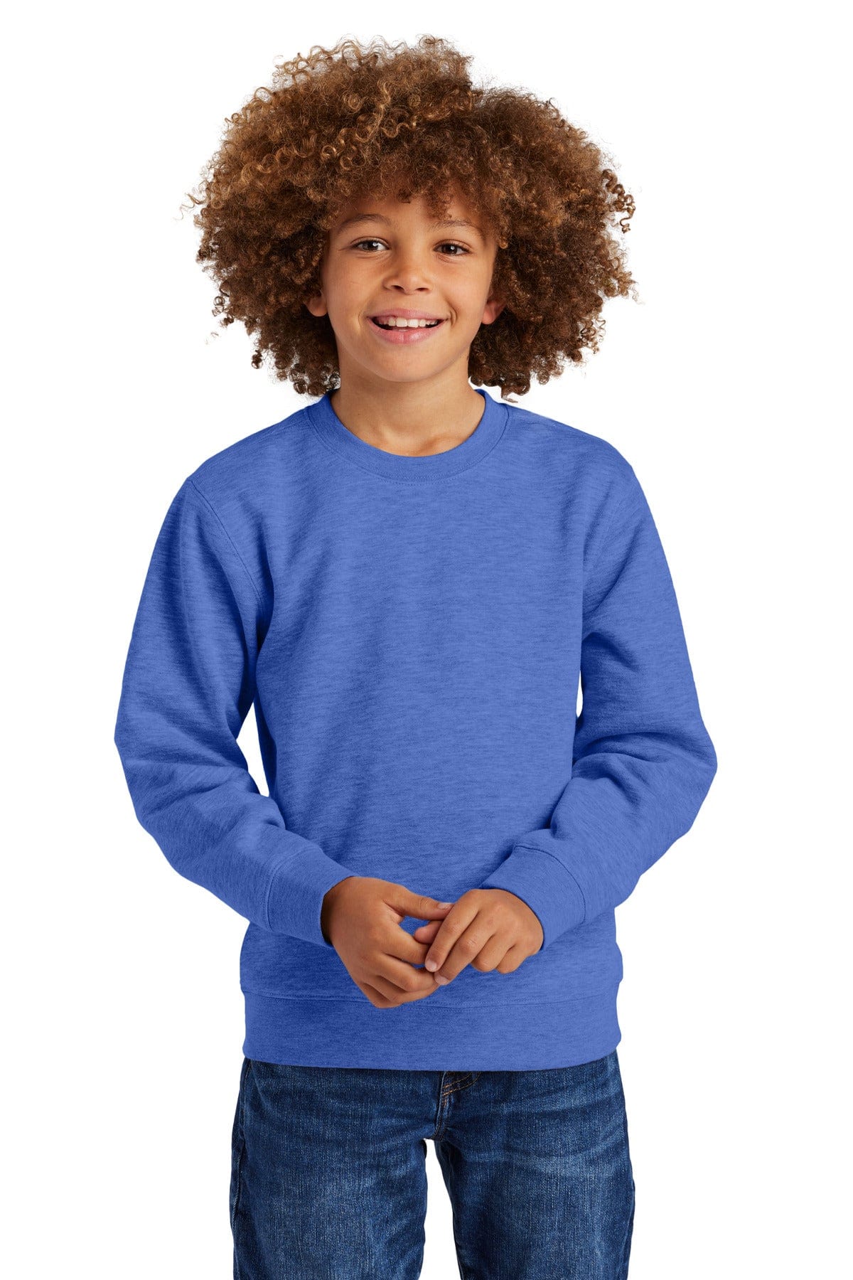 District DT6104Y Youth V.I.T. Fleece Crew in 