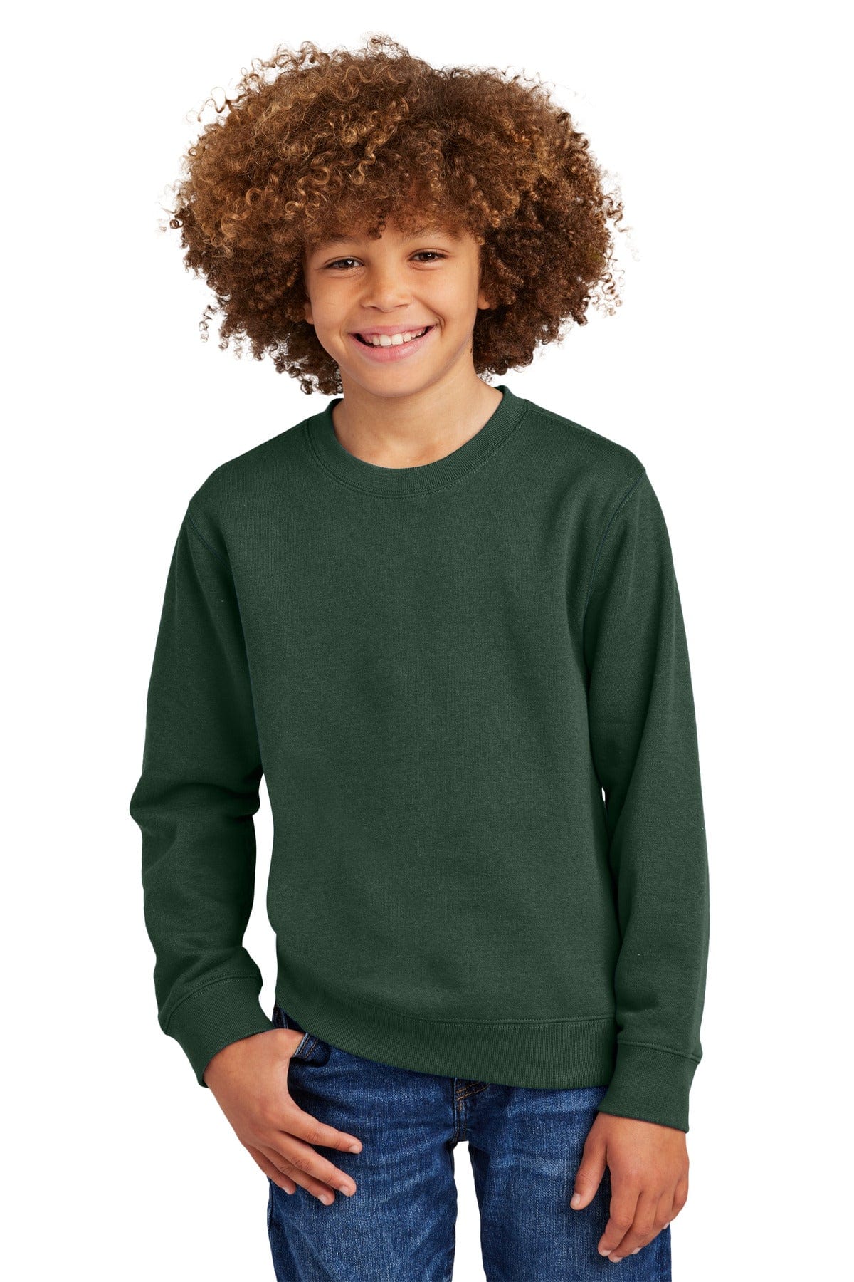 District DT6104Y Youth V.I.T. Fleece Crew in 