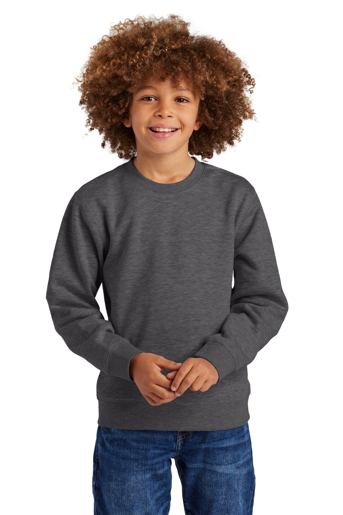 District DT6104Y Youth V.I.T. Fleece Crew in 