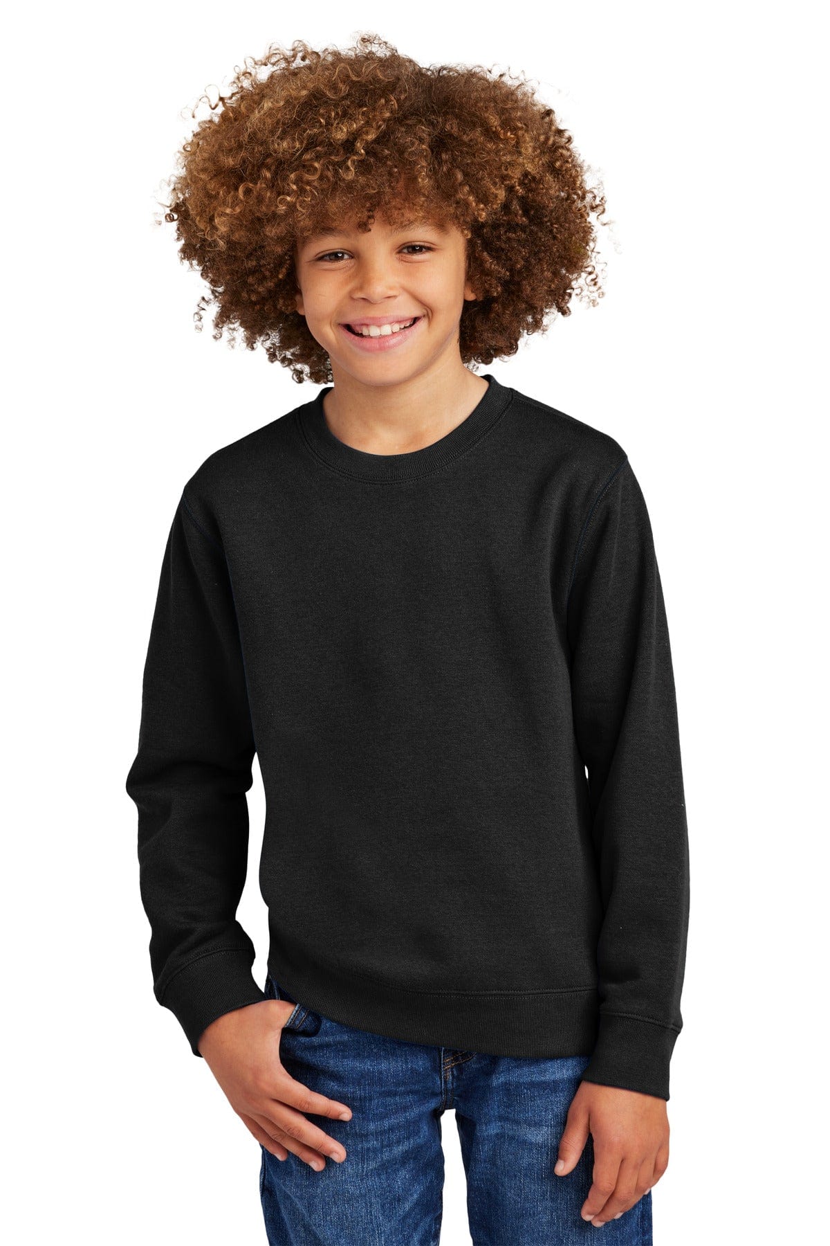 District DT6104Y Youth V.I.T. Fleece Crew in 