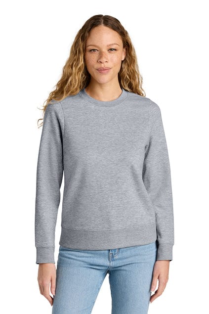 District DT6105 Women's V.I.T.Fleece Crew in Light Heather Grey