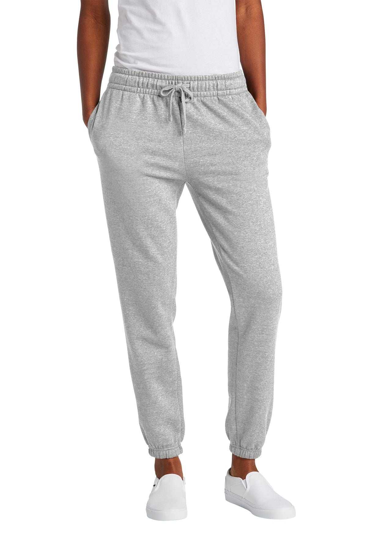 District DT6110 Women's V.I.T. Fleece Sweatpant in Light Heather Grey