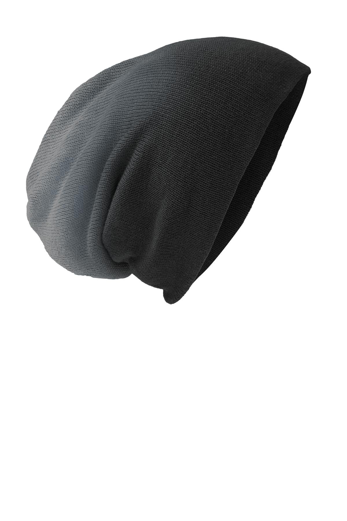 District DT618 Slouch Beanie in Black Dip Dye