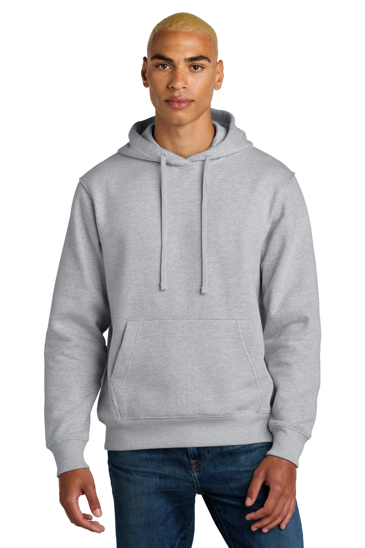 District DT6600 V.I.T. Heavyweight Fleece Hoodie in Light Heather Grey
