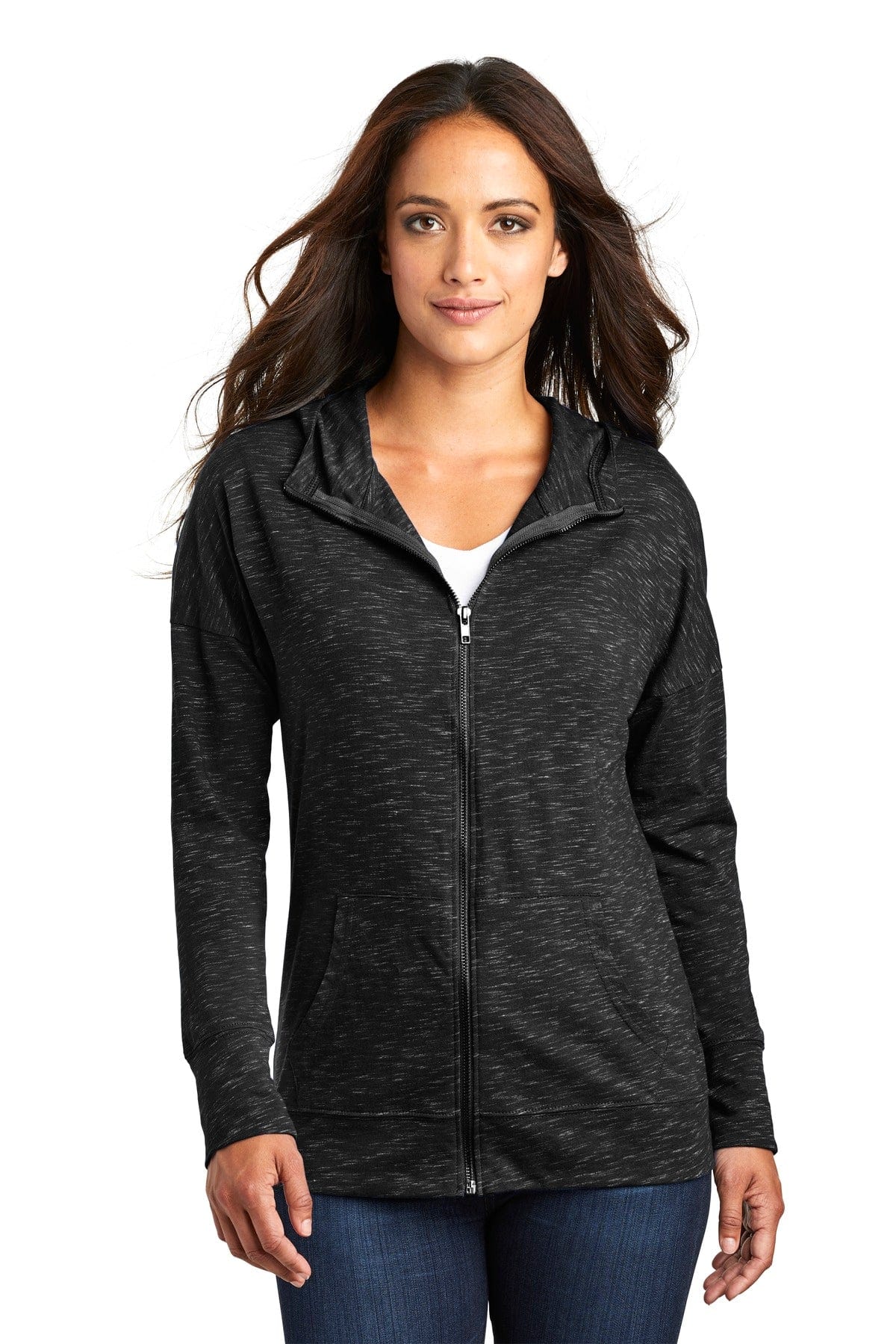 District DT665 Women's Medal Full-Zip Hoodie in 