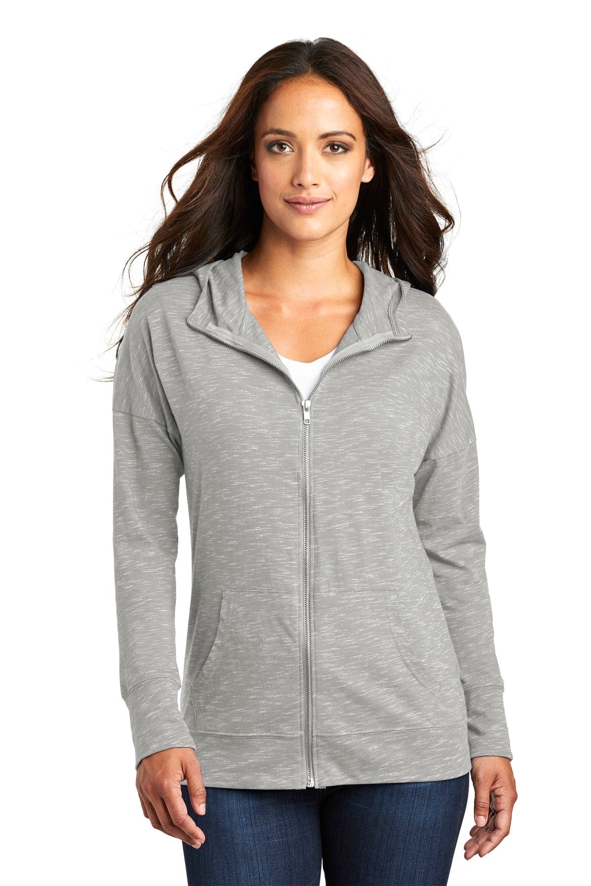 District DT665 Women's Medal Full-Zip Hoodie in 