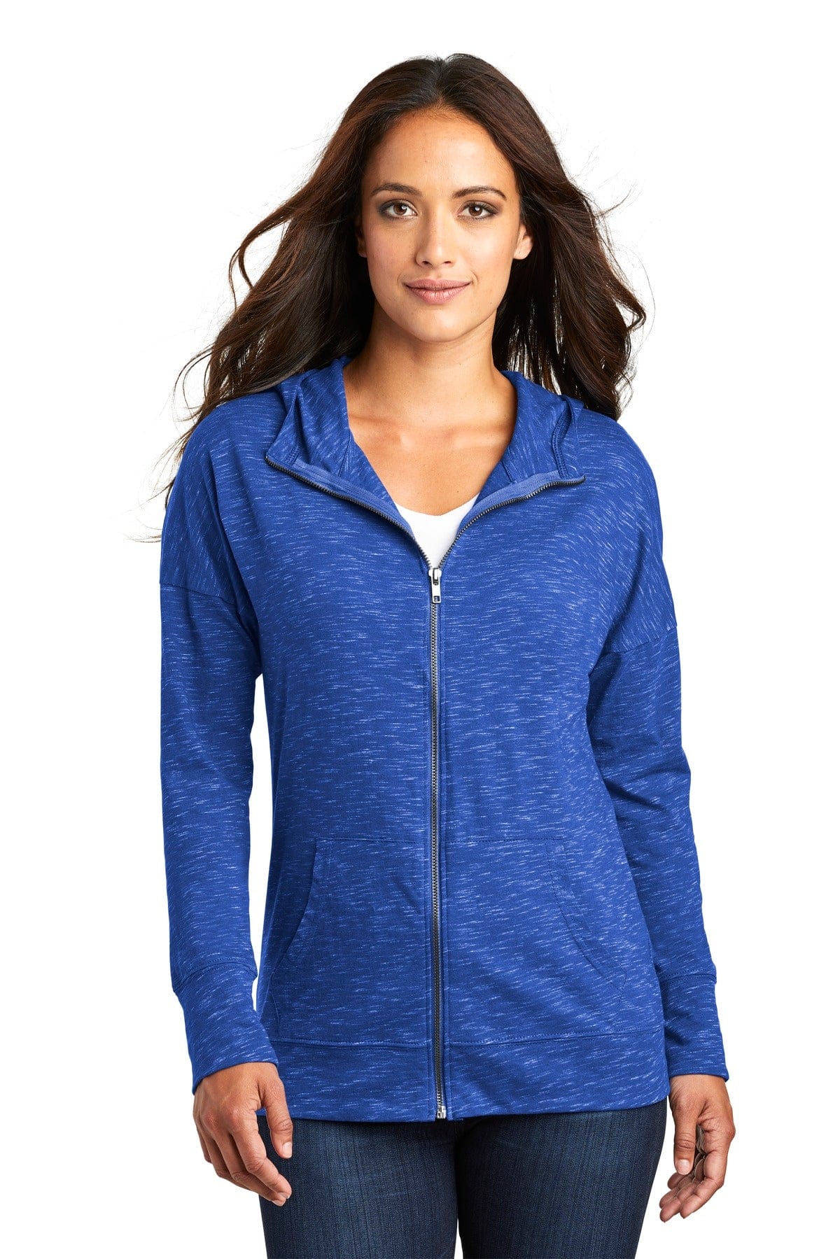 District DT665 Women's Medal Full-Zip Hoodie in 