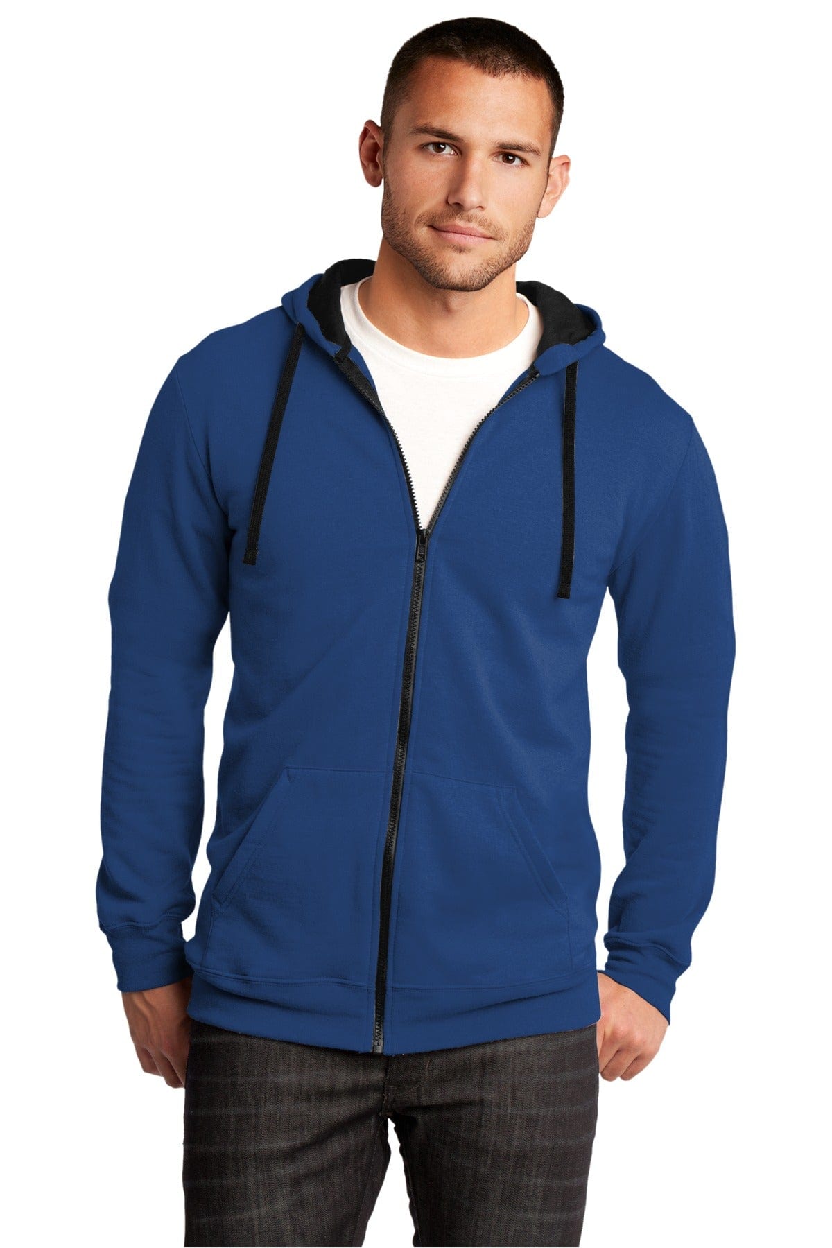 District DT800 The Concert Fleece Full-Zip Hoodie in Deep Royal