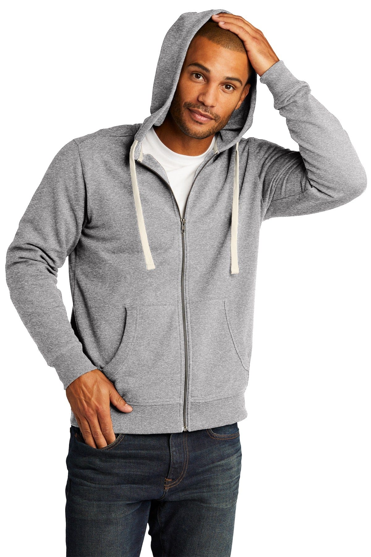 District DT8102 Re-Fleece Full-Zip Hoodie in 
