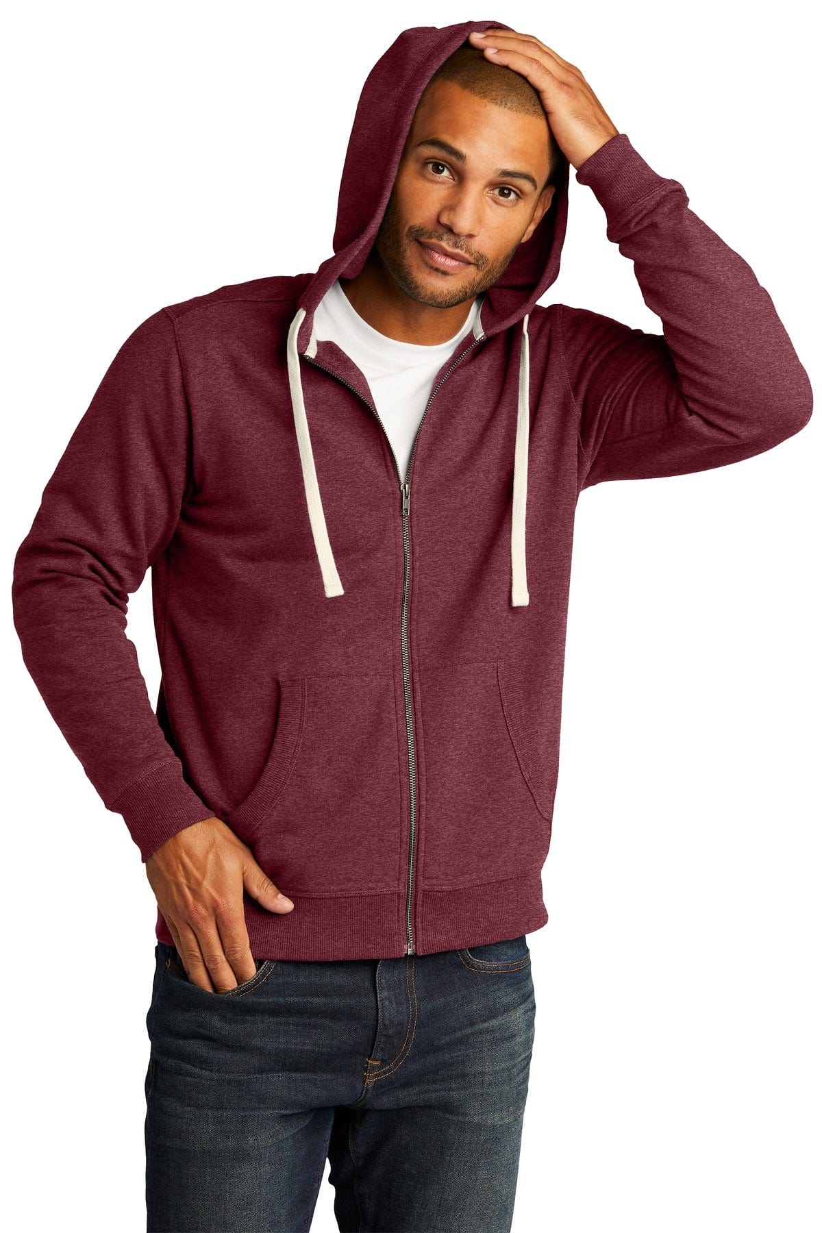 District DT8102 Re-Fleece Full-Zip Hoodie in 