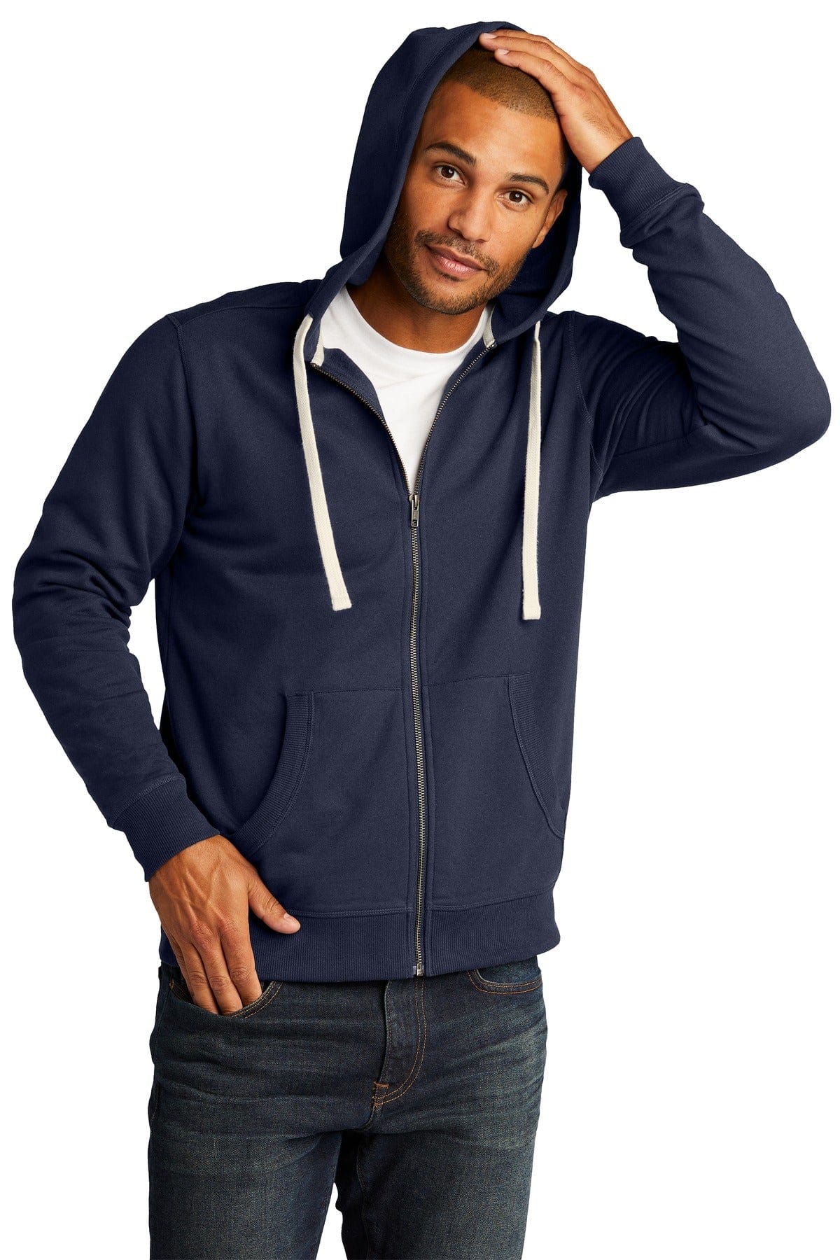 District DT8102 Re-Fleece Full-Zip Hoodie in 