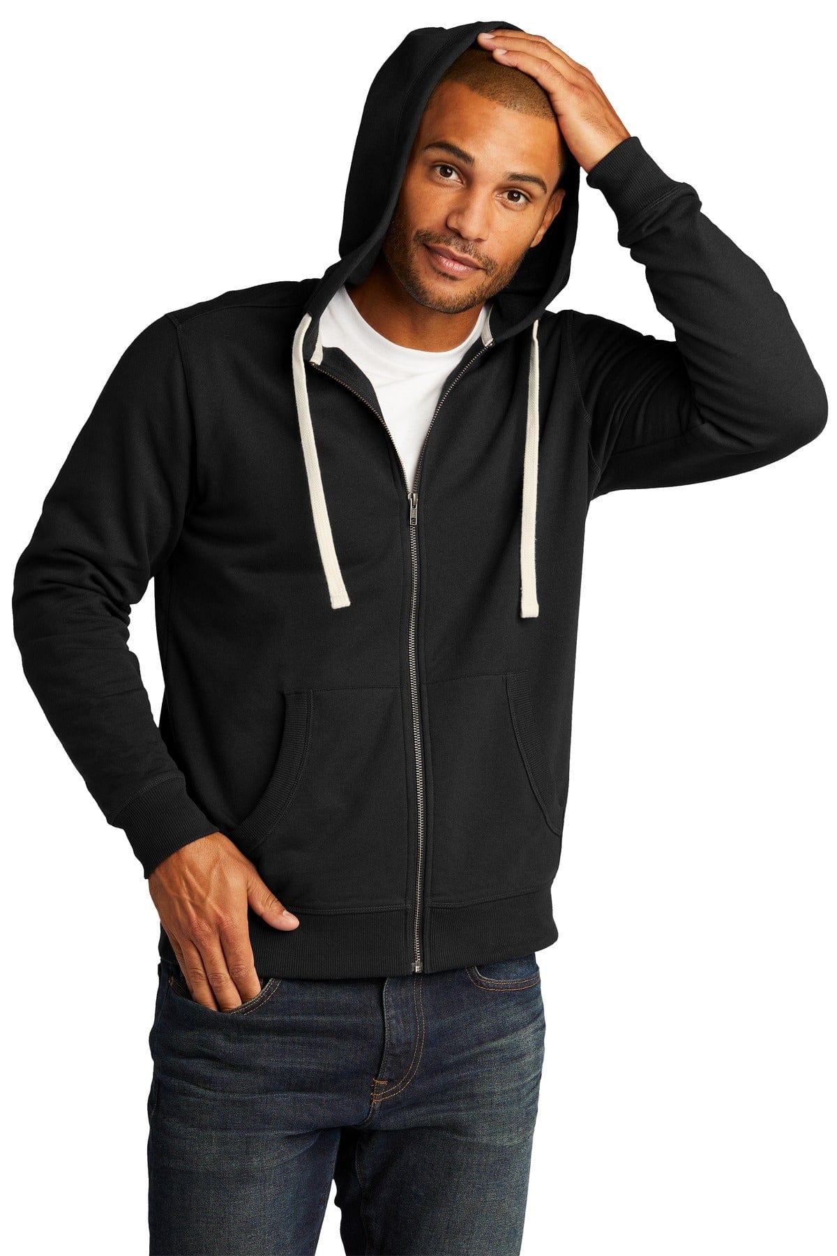 District DT8102 Re-Fleece Full-Zip Hoodie in 