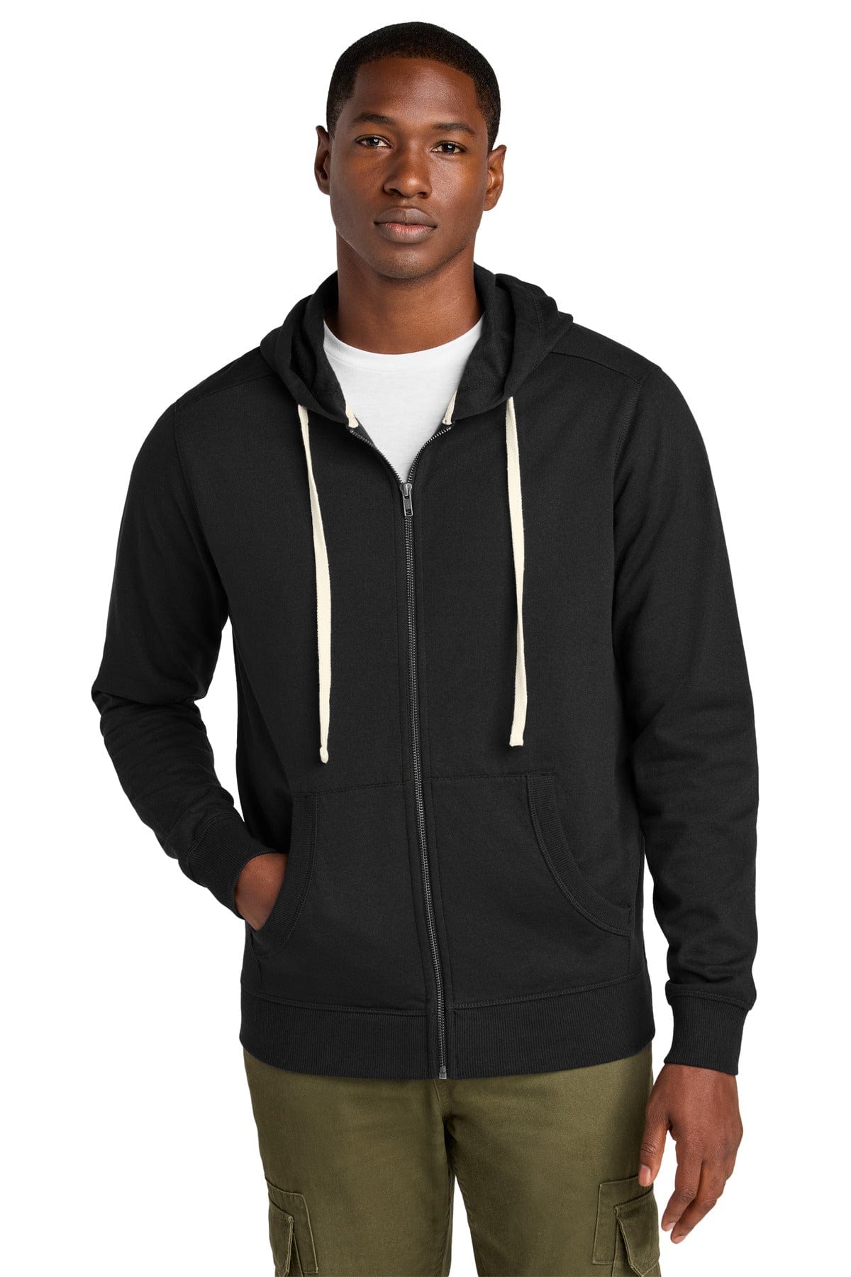 District DT8102 Re-Fleece Full-Zip Hoodie in 