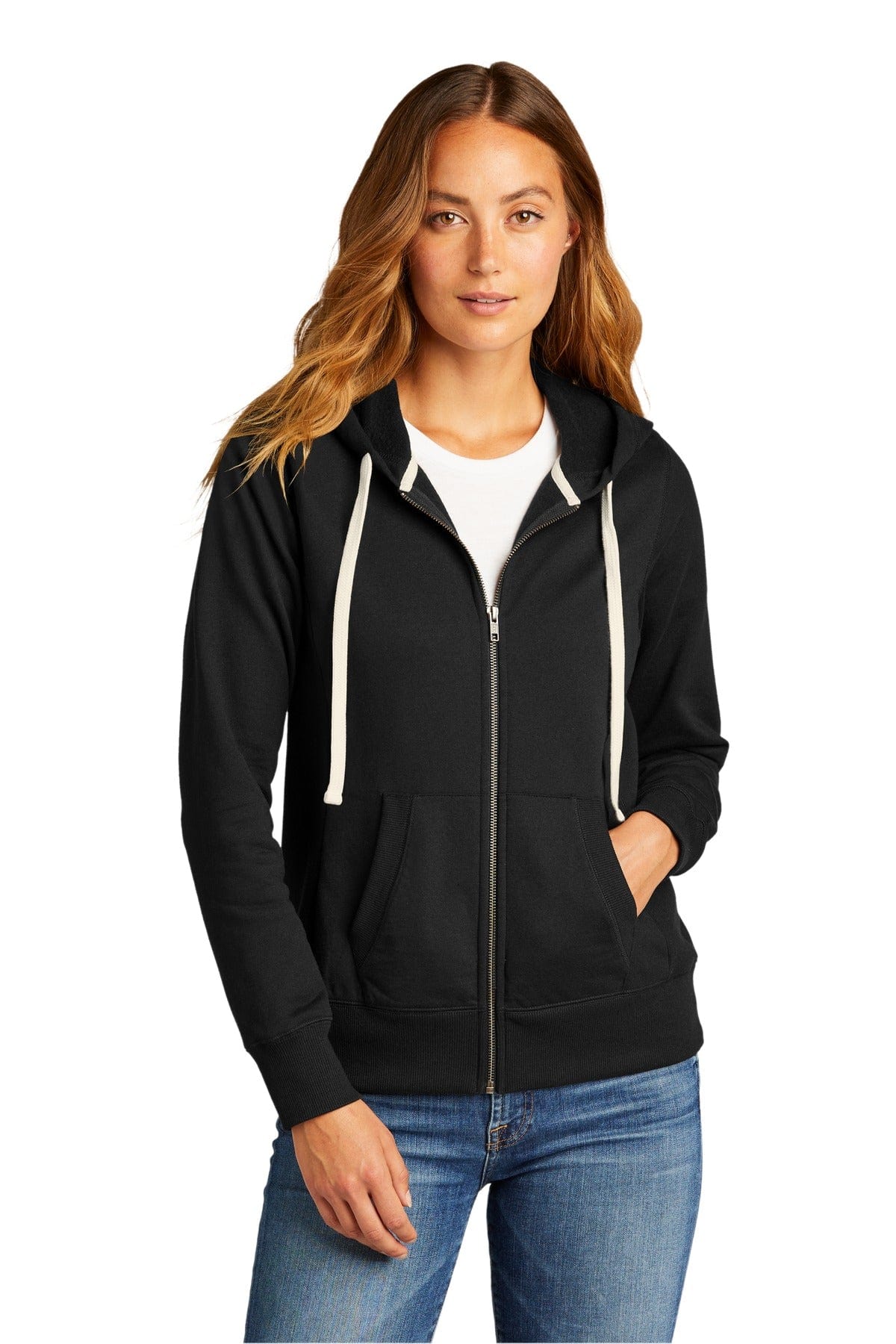 District DT8103 Women's Re-Fleece Full-Zip Hoodie in 