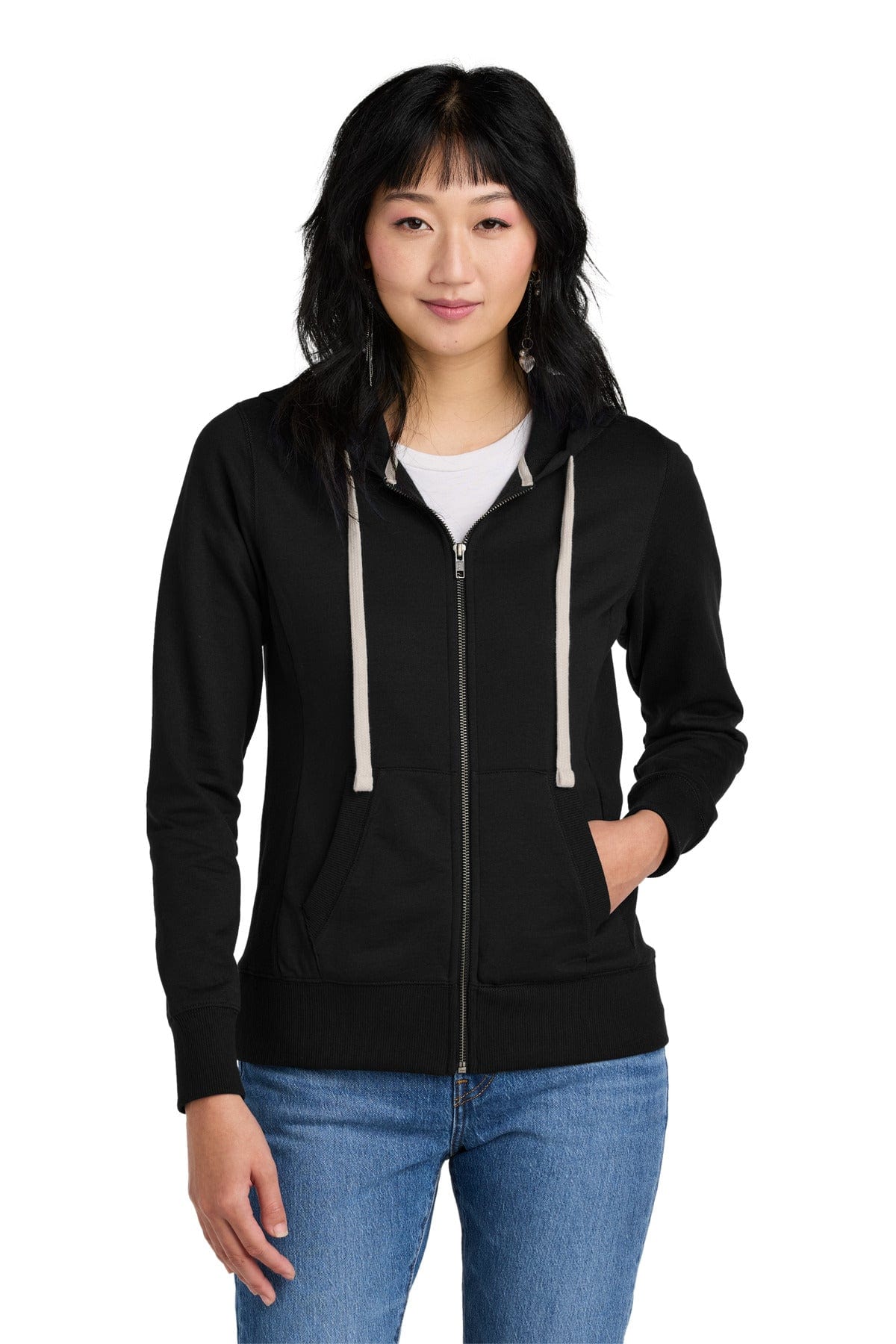 District DT8103 Women's Re-Fleece Full-Zip Hoodie in 